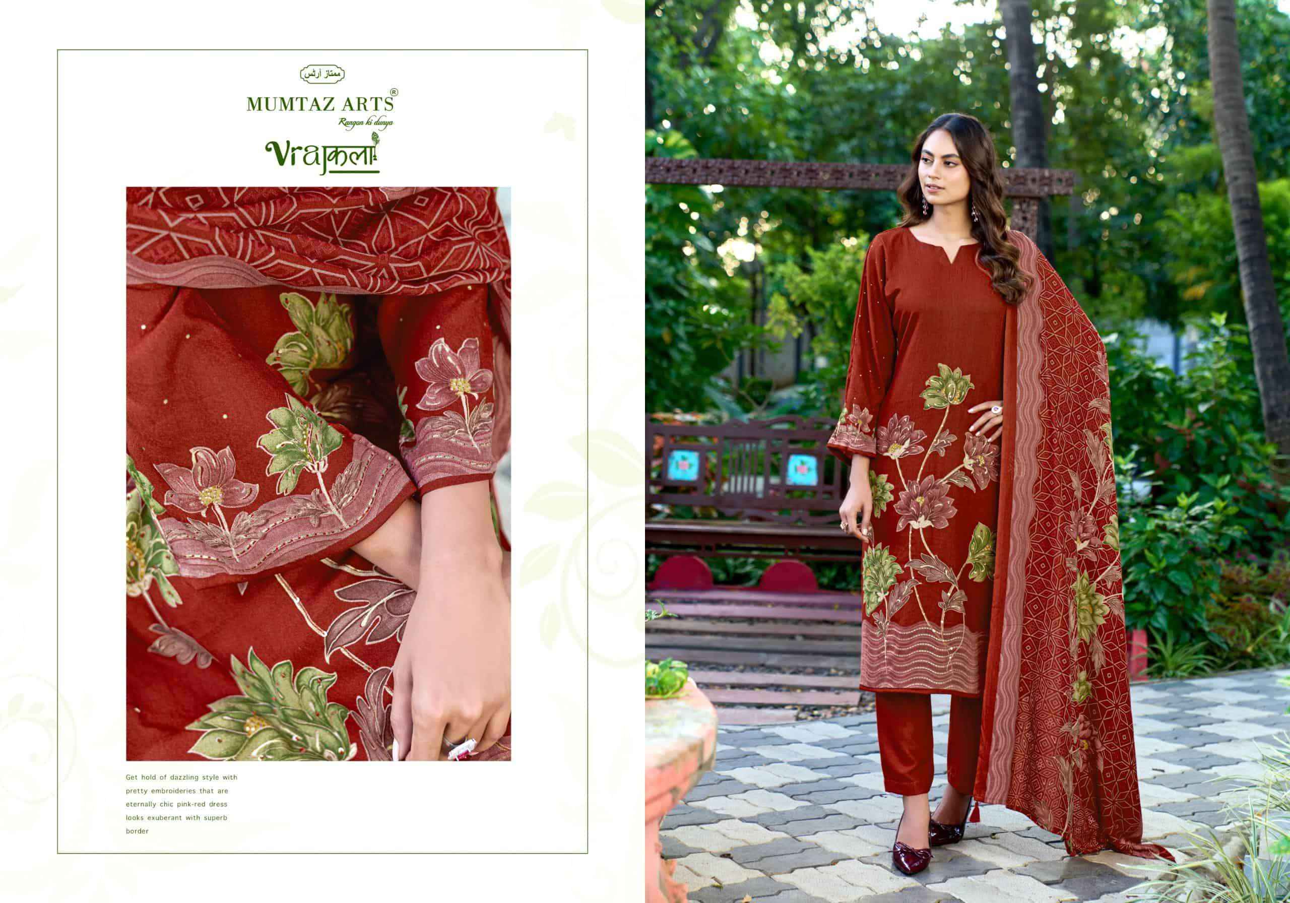 Mumtaz Arts Kashmir Kali Digital Printed Pure Pashmina Winter Wear Salwar Kameez Wholesale Rate ( 4 Pcs Catalog )
