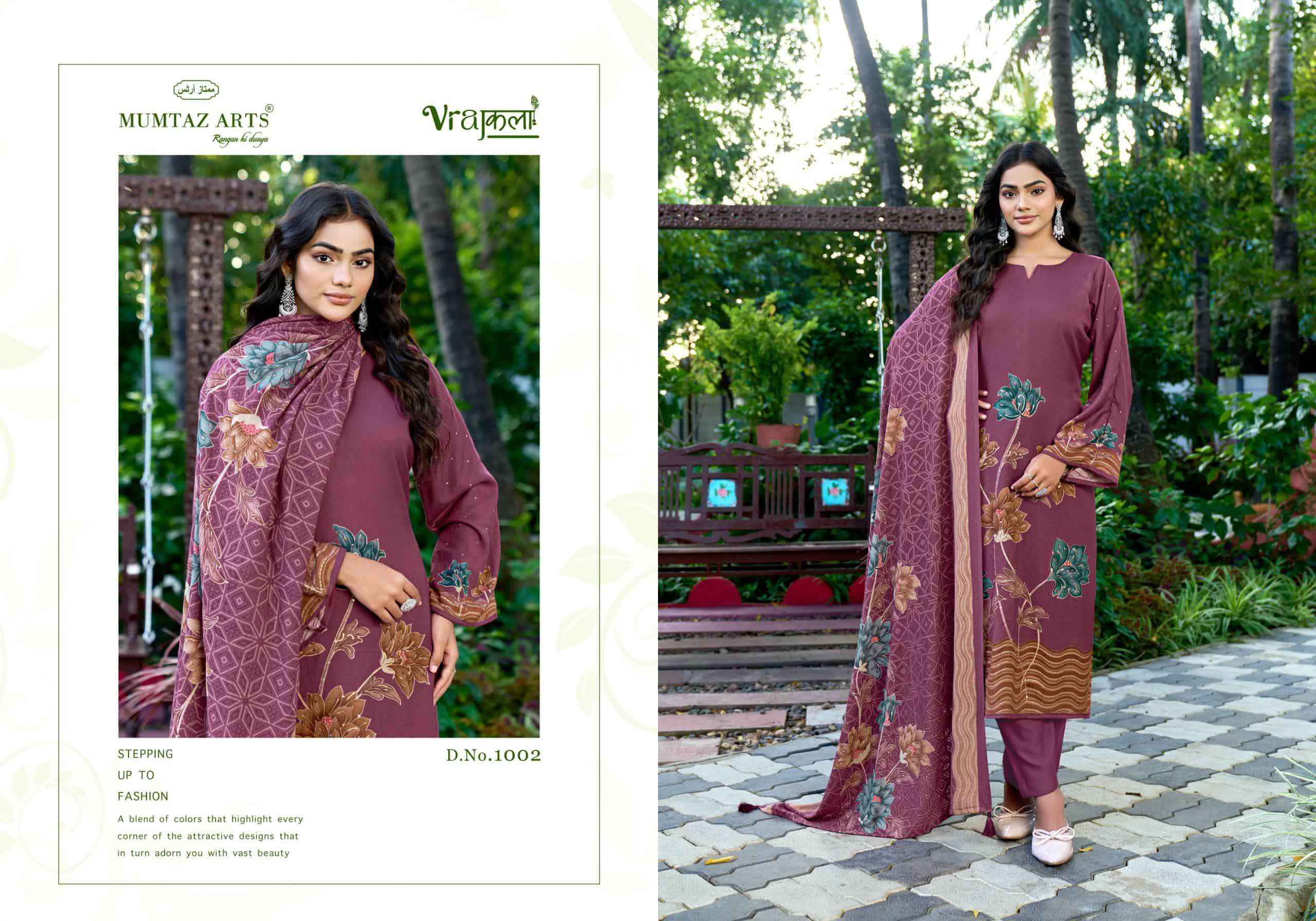 Mumtaz Arts Kashmir Kali Digital Printed Pure Pashmina Winter Wear Salwar Kameez Wholesale Rate ( 4 Pcs Catalog )