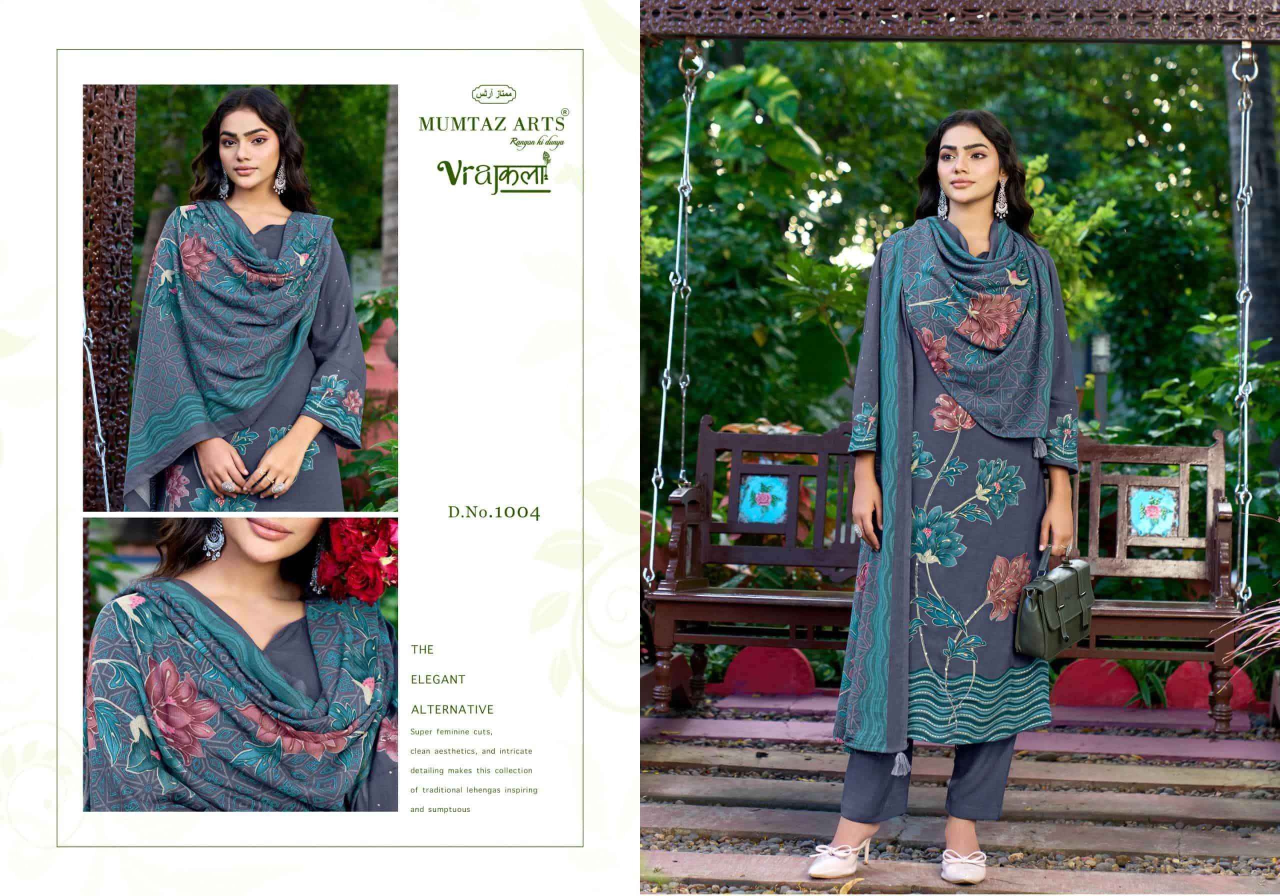 Mumtaz Arts Kashmir Kali Digital Printed Pure Pashmina Winter Wear Salwar Kameez Wholesale Rate ( 4 Pcs Catalog )