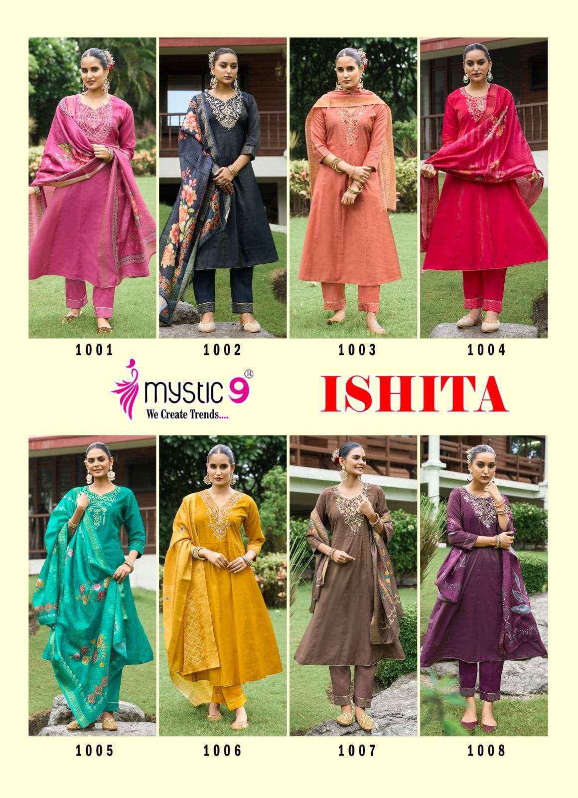 Mystic 9 Ishita Vol 1 Anarkali Style Premium Designs Wholesale Rate ( 8 Pcs Catalog )