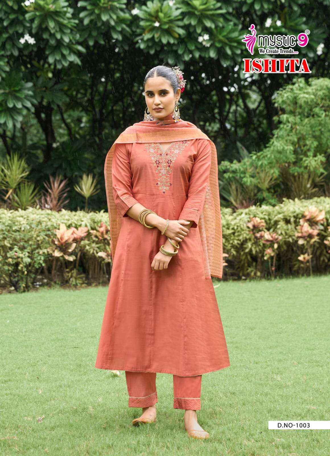 Mystic 9 Ishita Vol 1 Anarkali Style Premium Designs Wholesale Rate ( 8 Pcs Catalog )