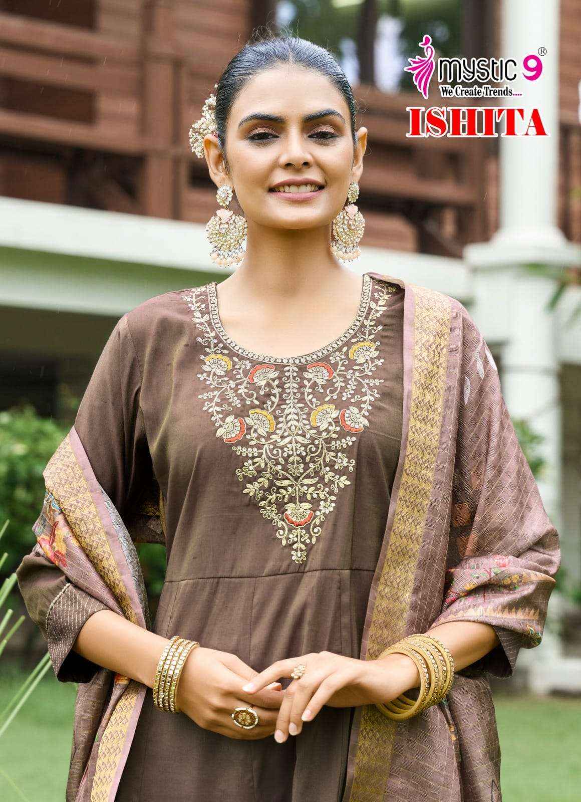 Mystic 9 Ishita Vol 1 Anarkali Style Premium Designs Wholesale Rate ( 8 Pcs Catalog )