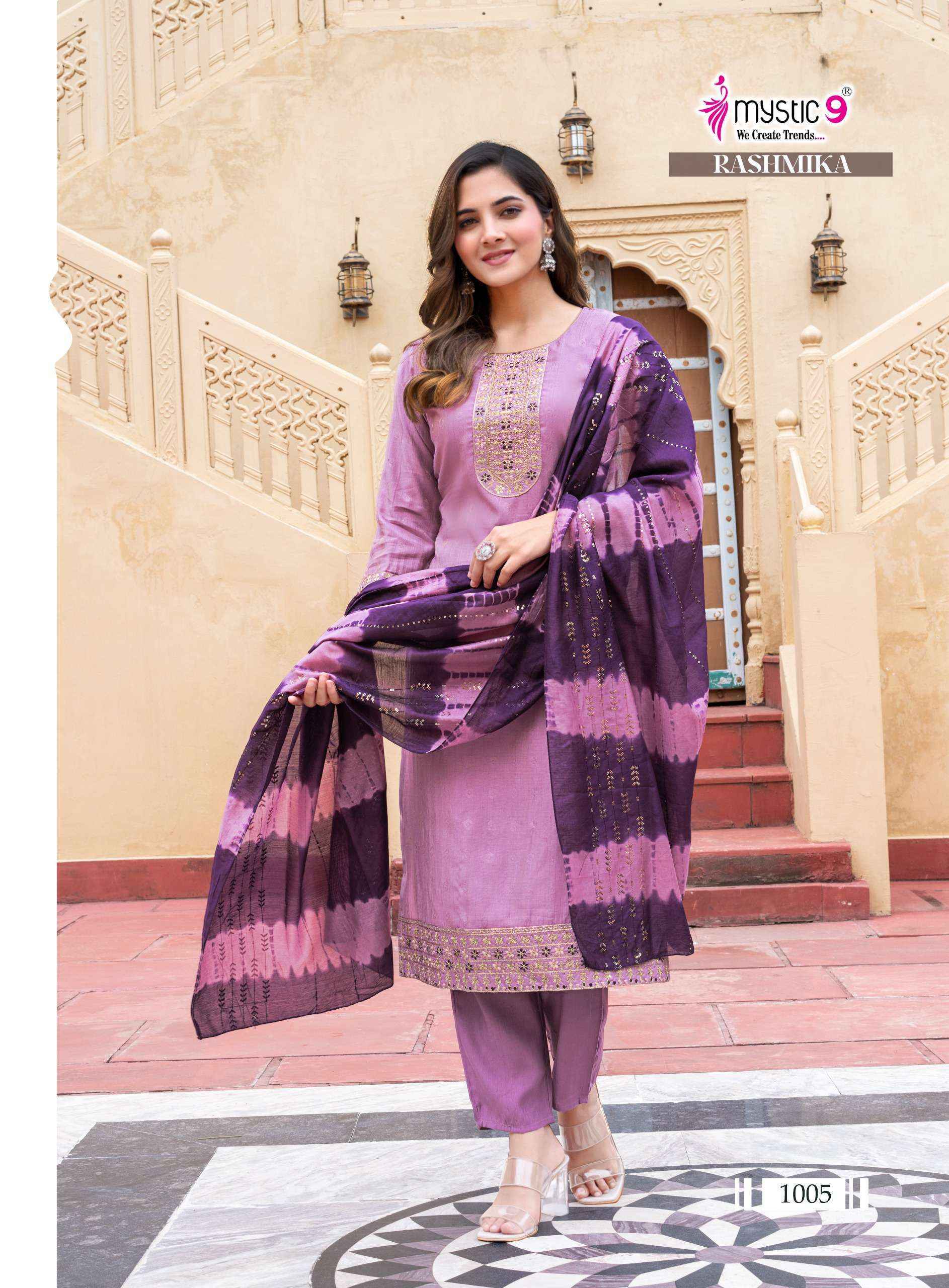 Mystic 9 Rashmika Vol 1 Simer Kurti Combo Wholesale Rate ( 8 Pcs Catalog )