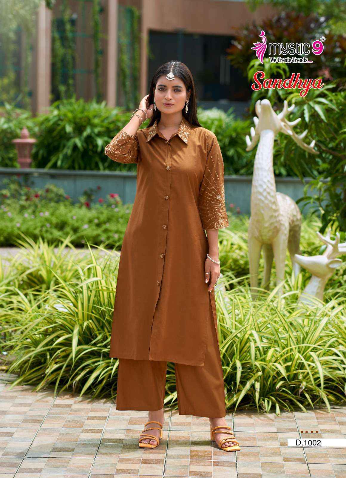 Mystic 9 Sandhya Silk Kurti With Bottom Set Wholesale Rate ( 8 Pcs Catalog )