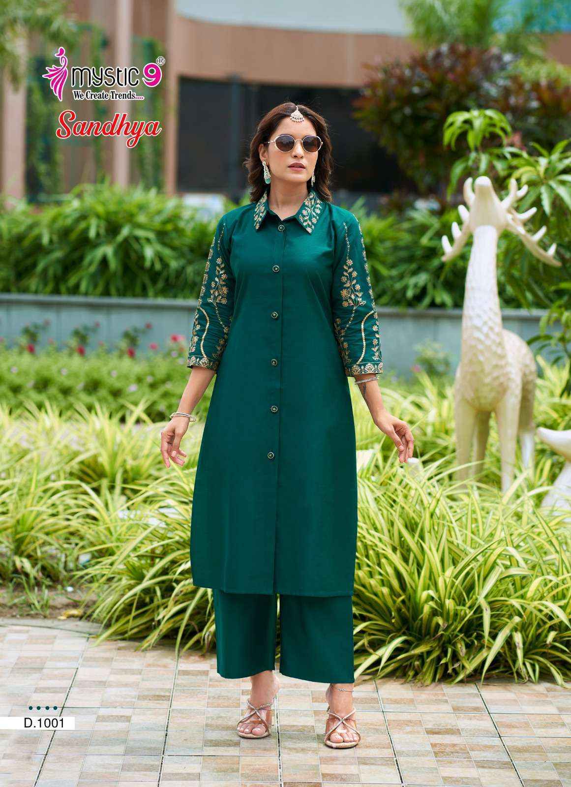 Mystic 9 Sandhya Silk Kurti With Bottom Set Wholesale Rate ( 8 Pcs Catalog )