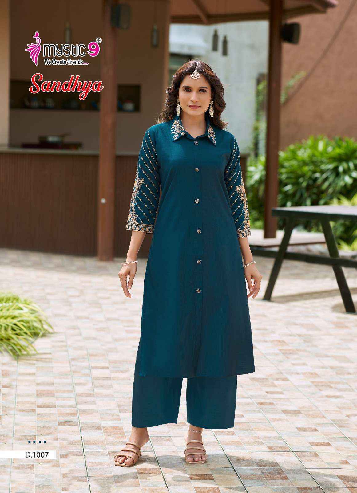 Mystic 9 Sandhya Silk Kurti With Bottom Set Wholesale Rate ( 8 Pcs Catalog )