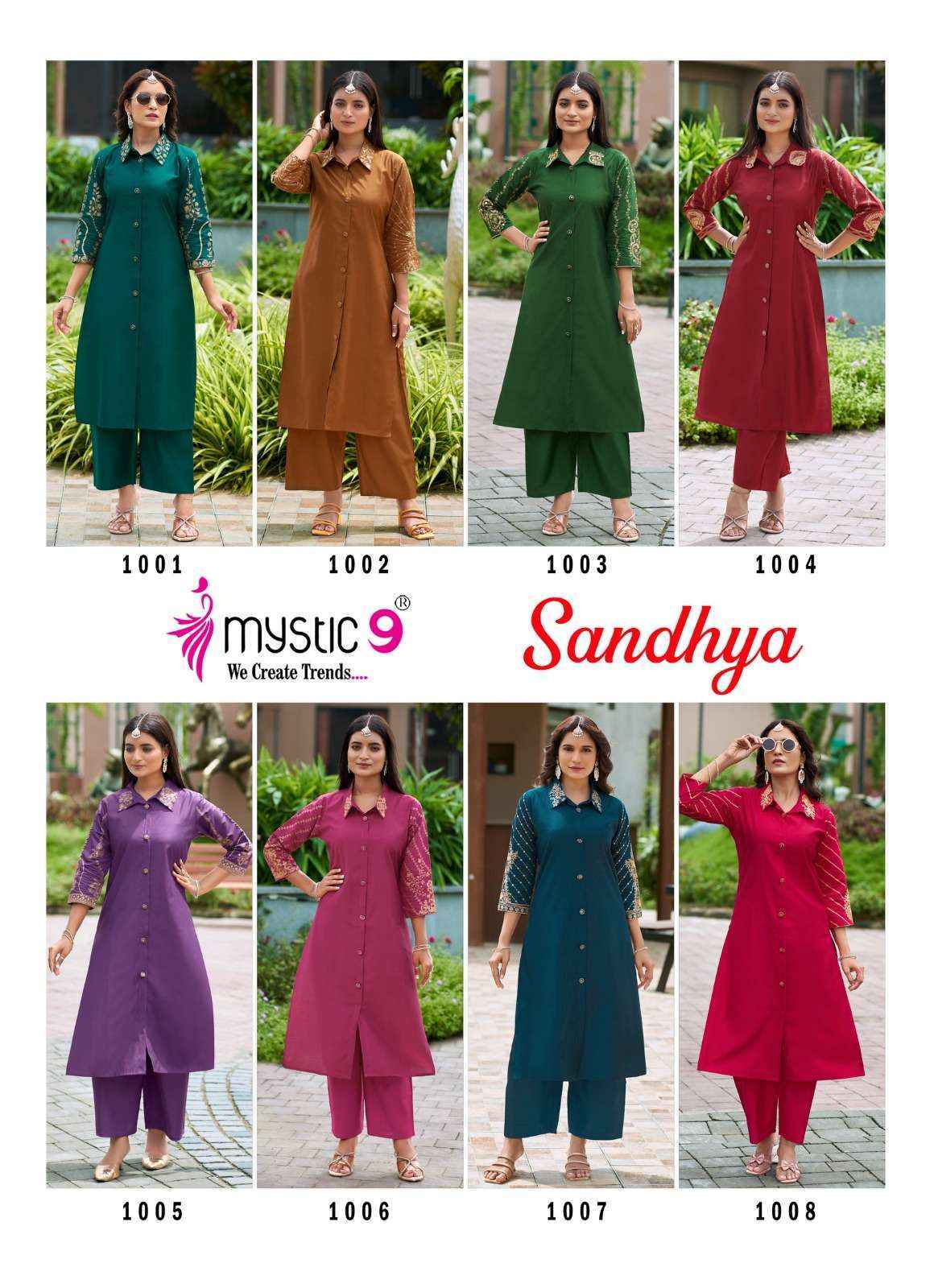 Mystic 9 Sandhya Silk Kurti With Bottom Set Wholesale Rate ( 8 Pcs Catalog )
