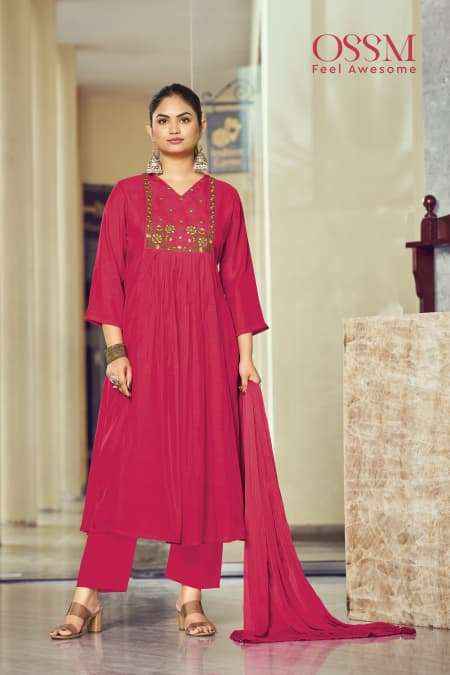 Ossm Gulmohar Premium Designs Kurti Pant Dupatta Set Wholesale Rate ( 6 Pcs Catalog )
