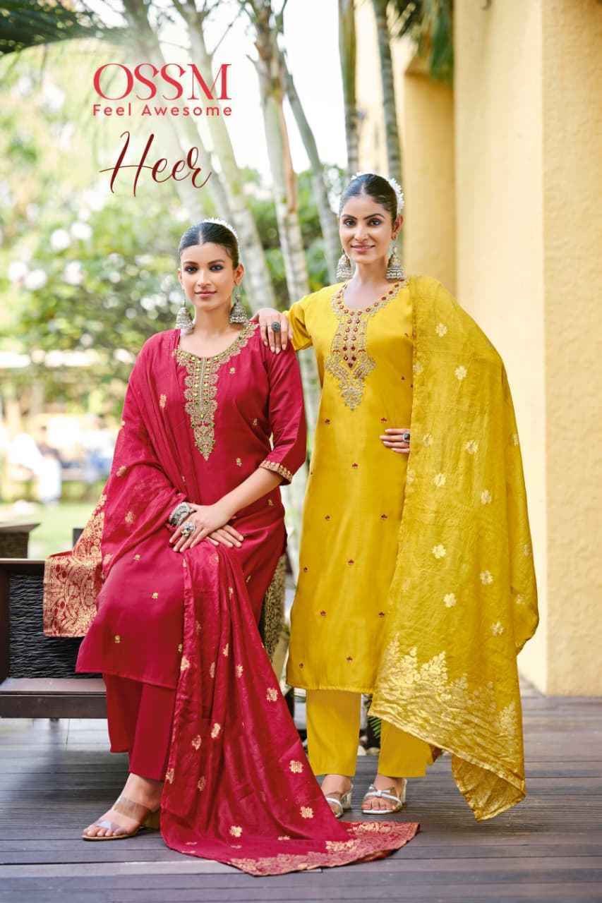 Ossm Heer Roman Silk Kurti Combo Set Wholesale Rate ( 6 Pcs Catalog )