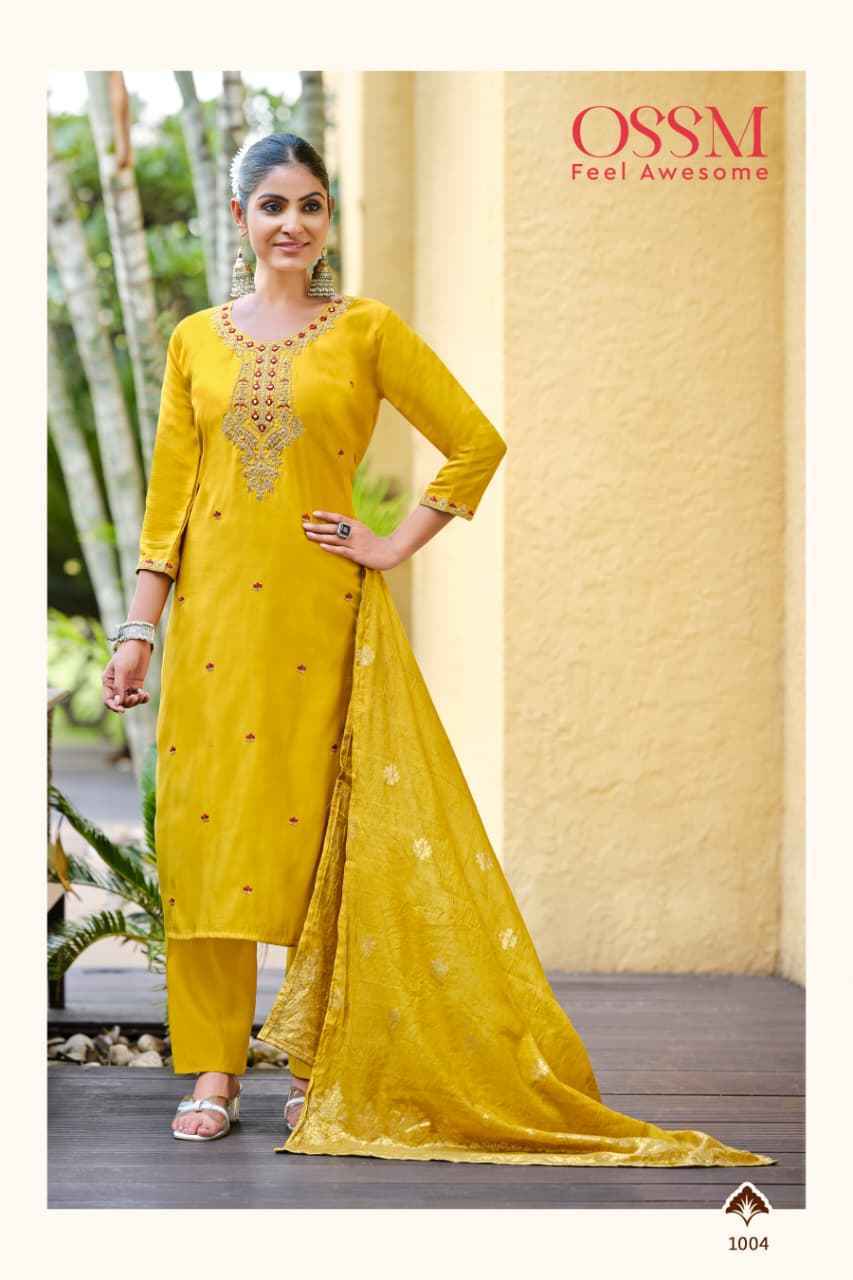 Ossm Heer Roman Silk Kurti Combo Set Wholesale Rate ( 6 Pcs Catalog )