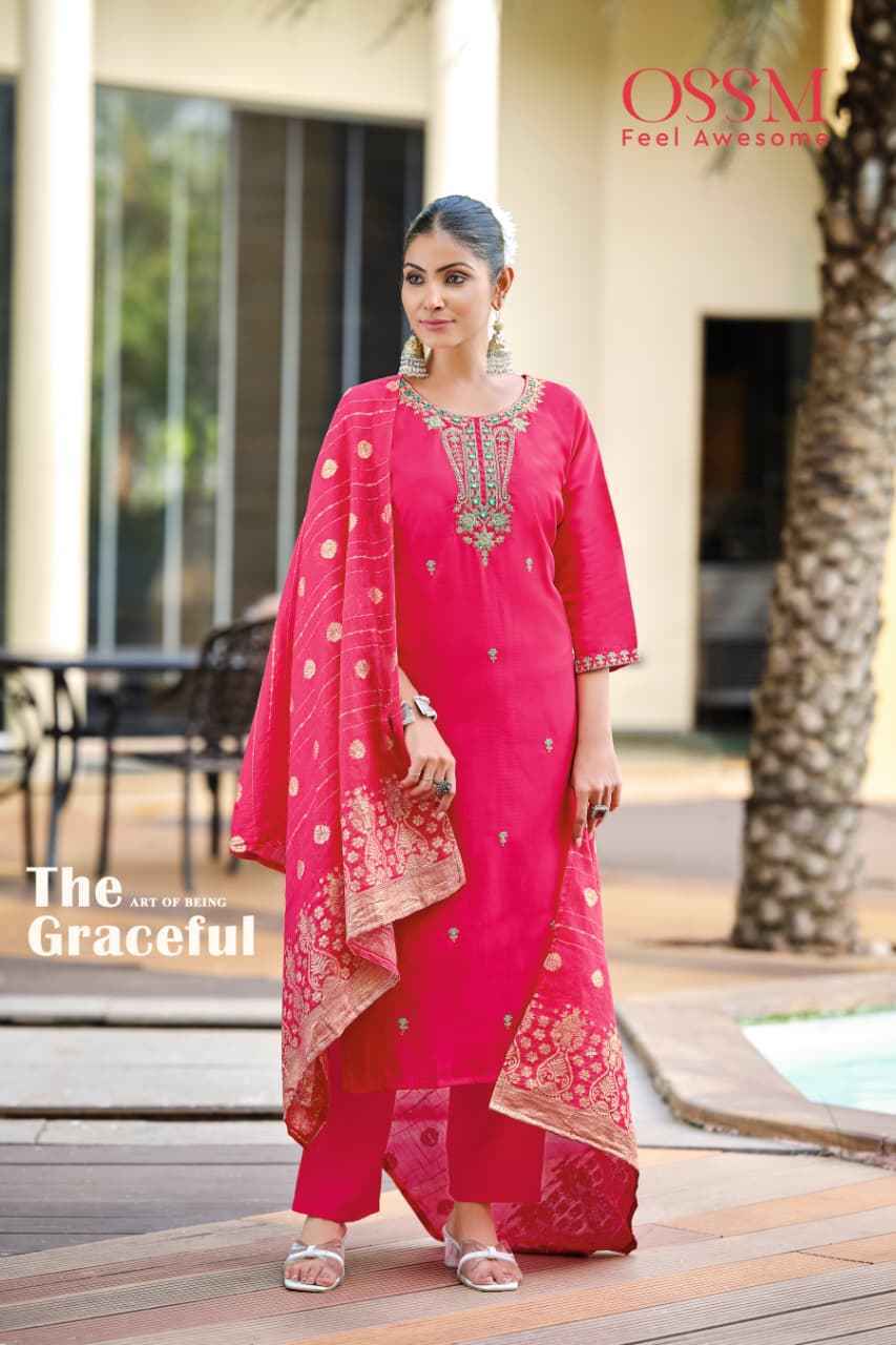 Ossm Heer Roman Silk Kurti Combo Set Wholesale Rate ( 6 Pcs Catalog )