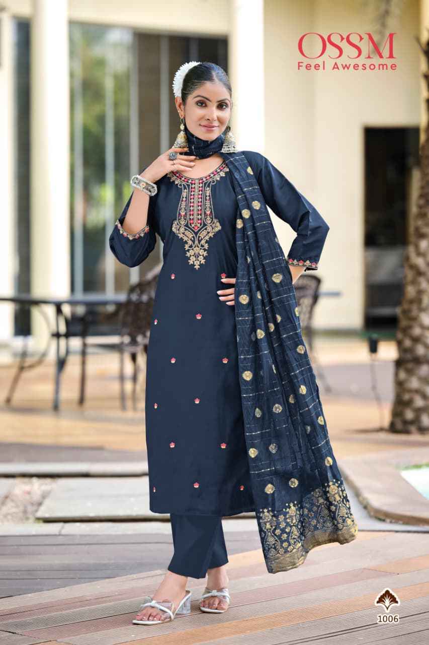 Ossm Heer Roman Silk Kurti Combo Set Wholesale Rate ( 6 Pcs Catalog )