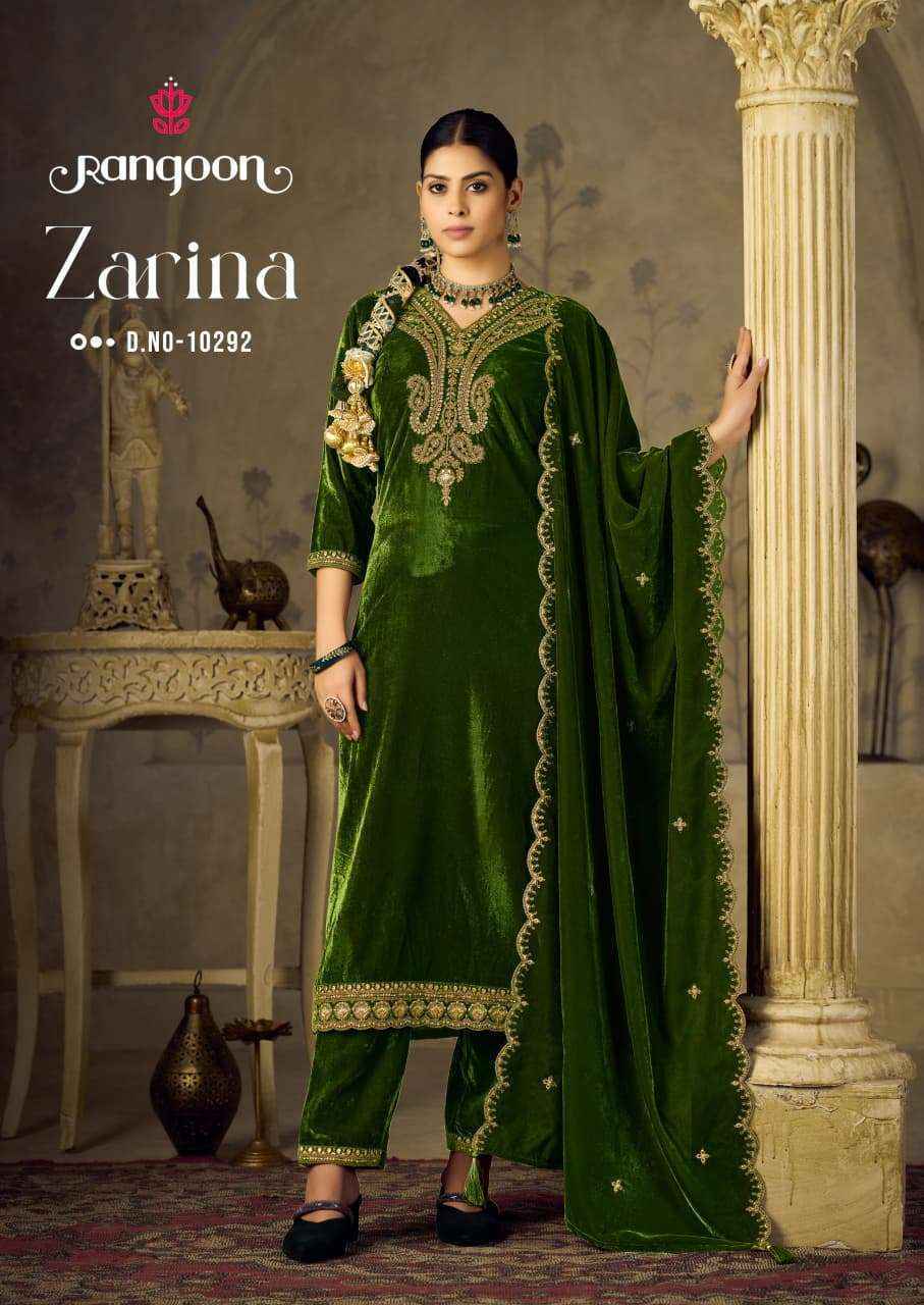 Rangoon Zarina Readymade Velvet Dress Wholesale Rate ( 4 Pcs Catalog )