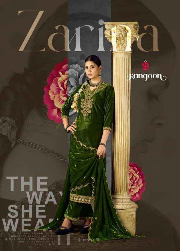 Rangoon Zarina Readymade Velvet Dress Wholesale Rate ( 4 Pcs Catalog )