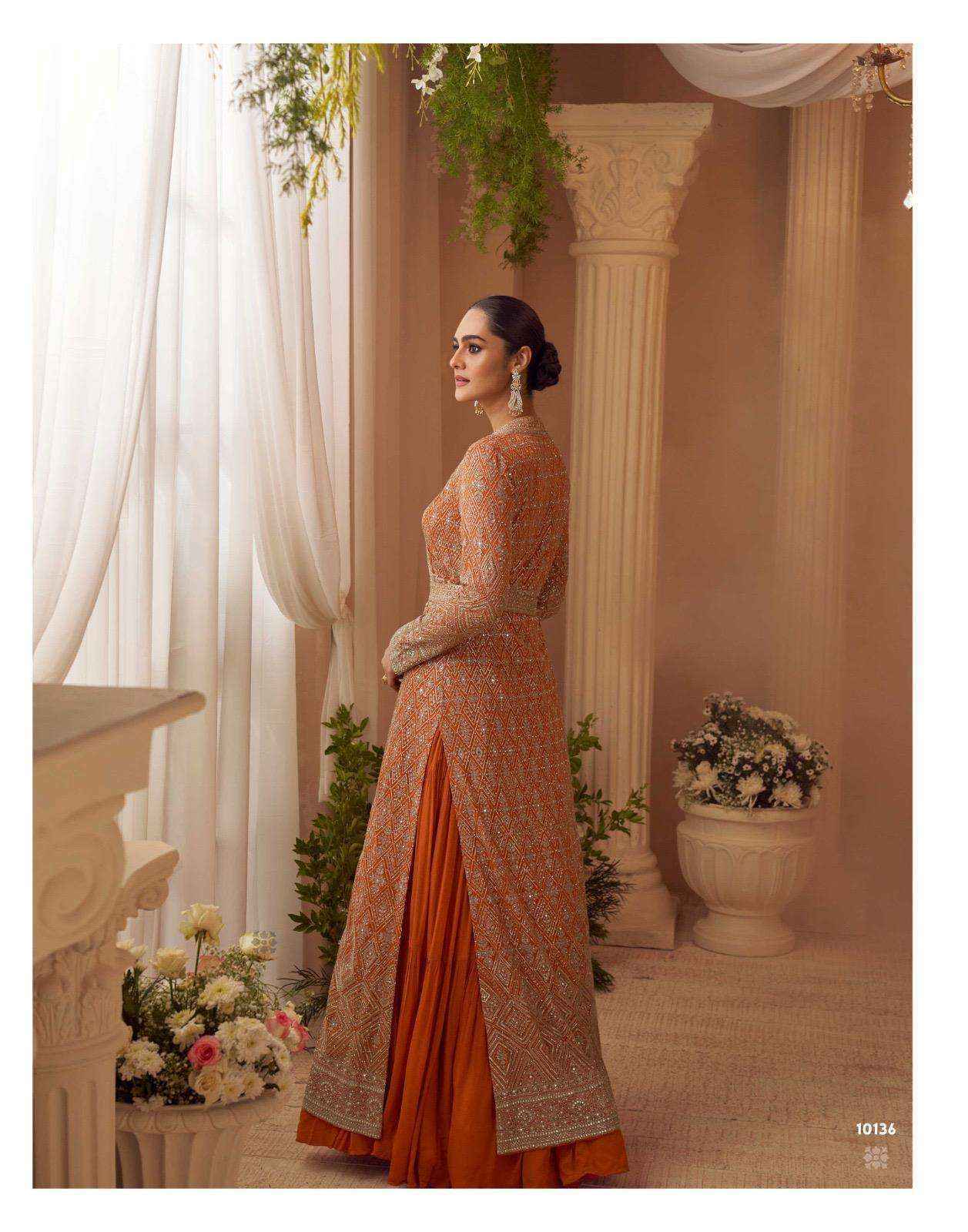 Sayuri Designer Kasmira Chinon Silk Gown Wholesale Rate ( 4 Pcs Catalog )