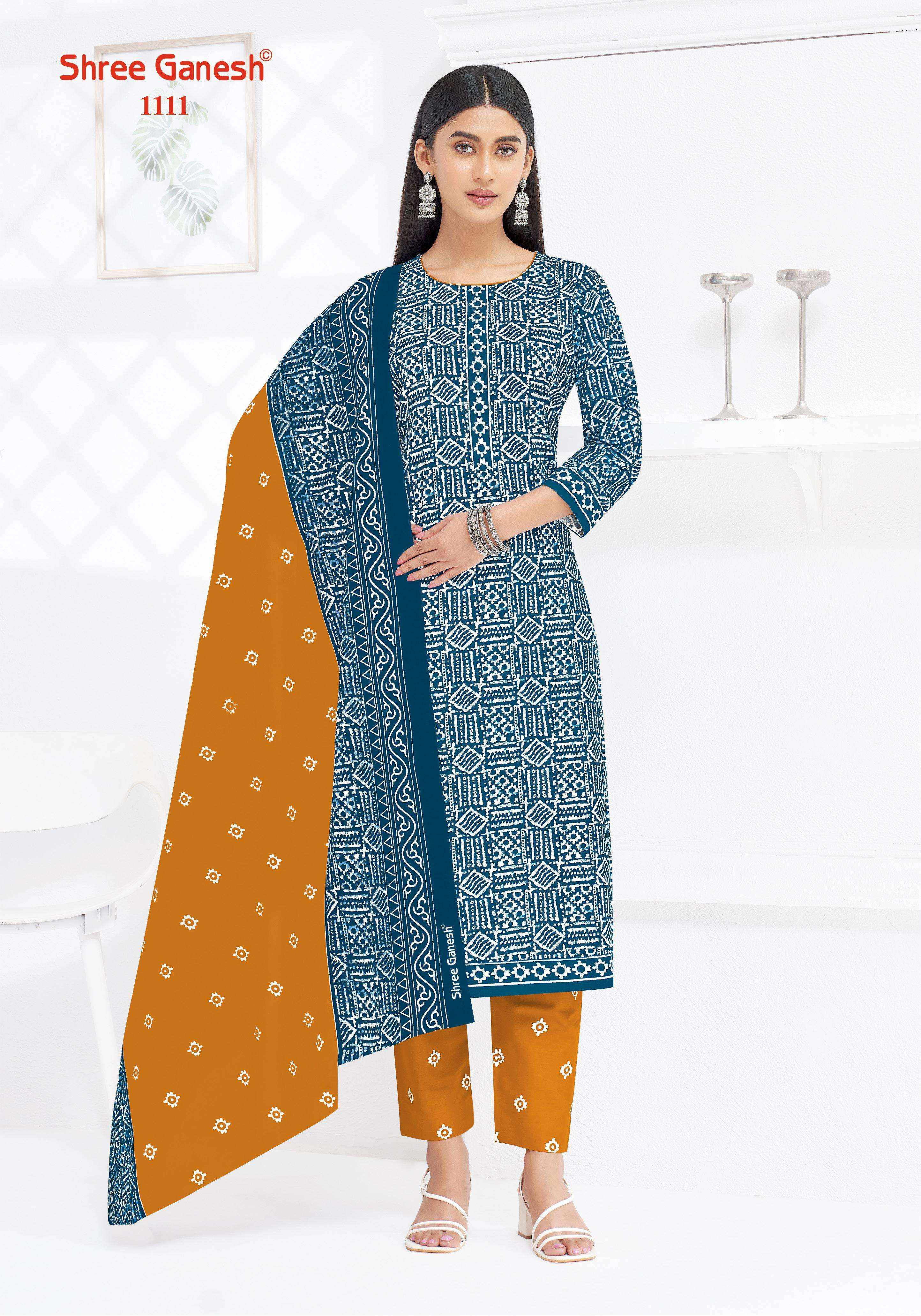 SHREE GANESH LEHRIYA VOL 1 COTTON PRINT LADIES KURTI PANT AND DUPATTA SET 