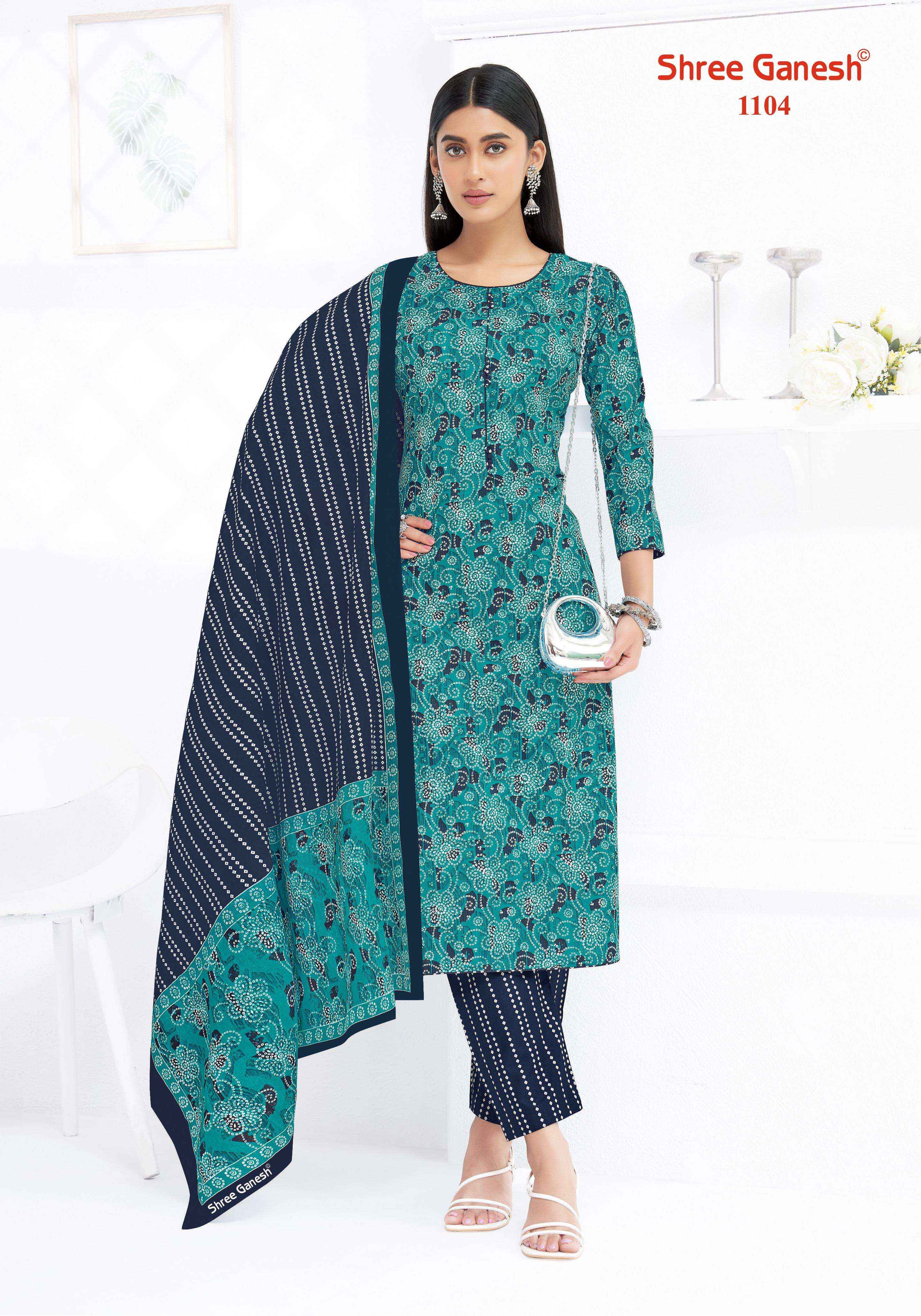 SHREE GANESH LEHRIYA VOL 1 COTTON PRINT LADIES KURTI PANT AND DUPATTA SET 