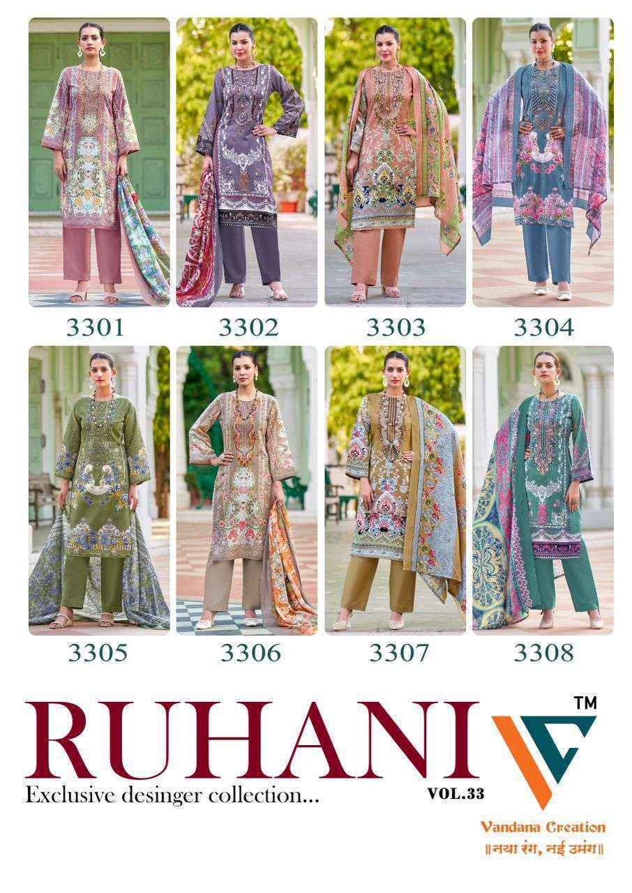 Vandana Creation Ruhani Vol 33 Cotton Salwar Kameez Wholesale Rate ( 8 Pcs Catalog )
