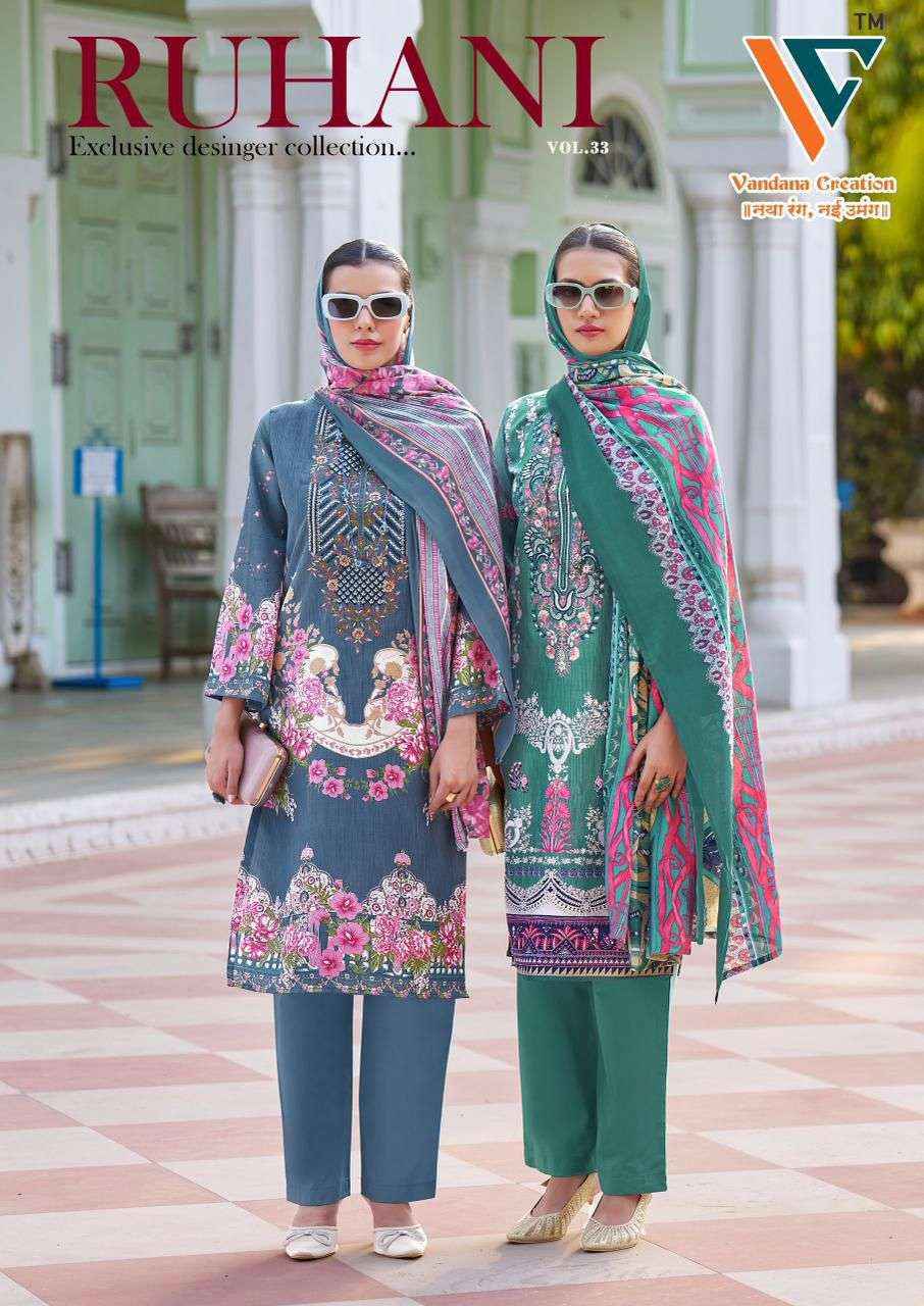Vandana Creation Ruhani Vol 33 Cotton Salwar Kameez Wholesale Rate ( 8 Pcs Catalog )