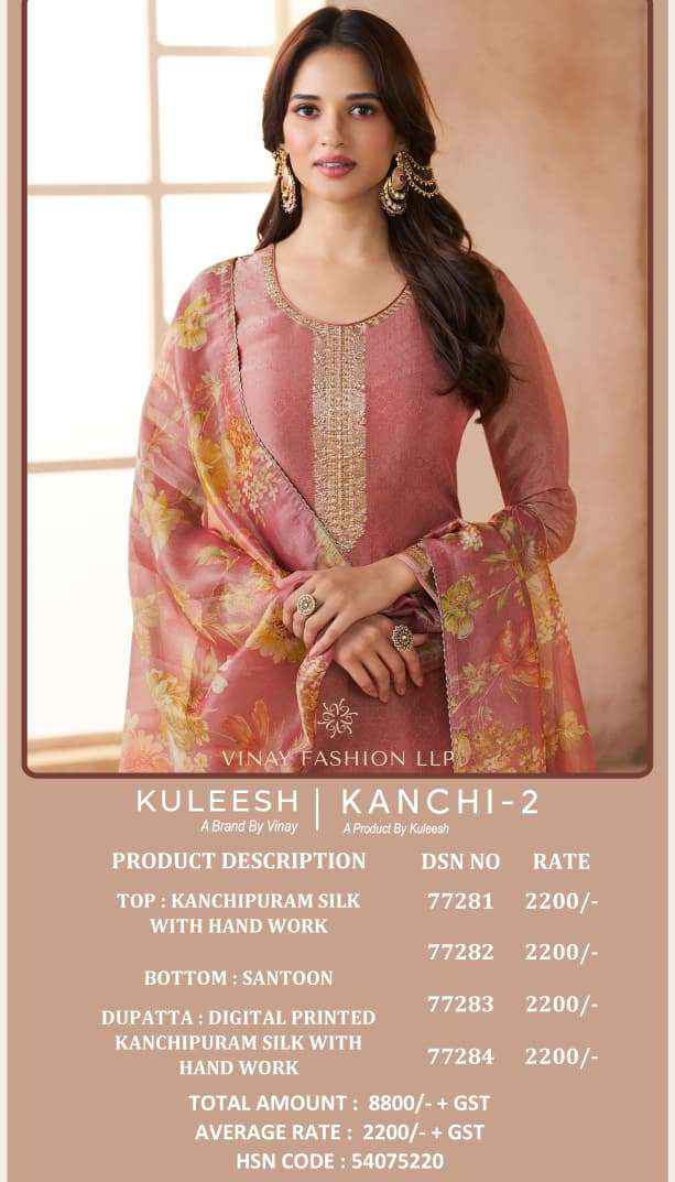 VINAY FASHION KULEESH KANCHI VOL 2 SILK WITH HAND WORK DESIGNER SUITS