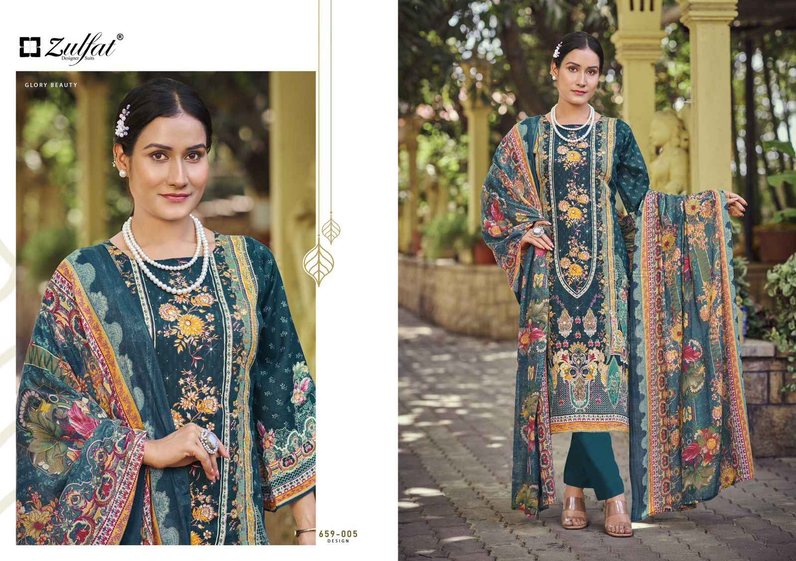 ZULFAT DESIGNER RAABTA VOL 7 PURE JAM COTTON DRESS MATERIAL WHOLESALE PRICE ( 6 PCS CATALOG )