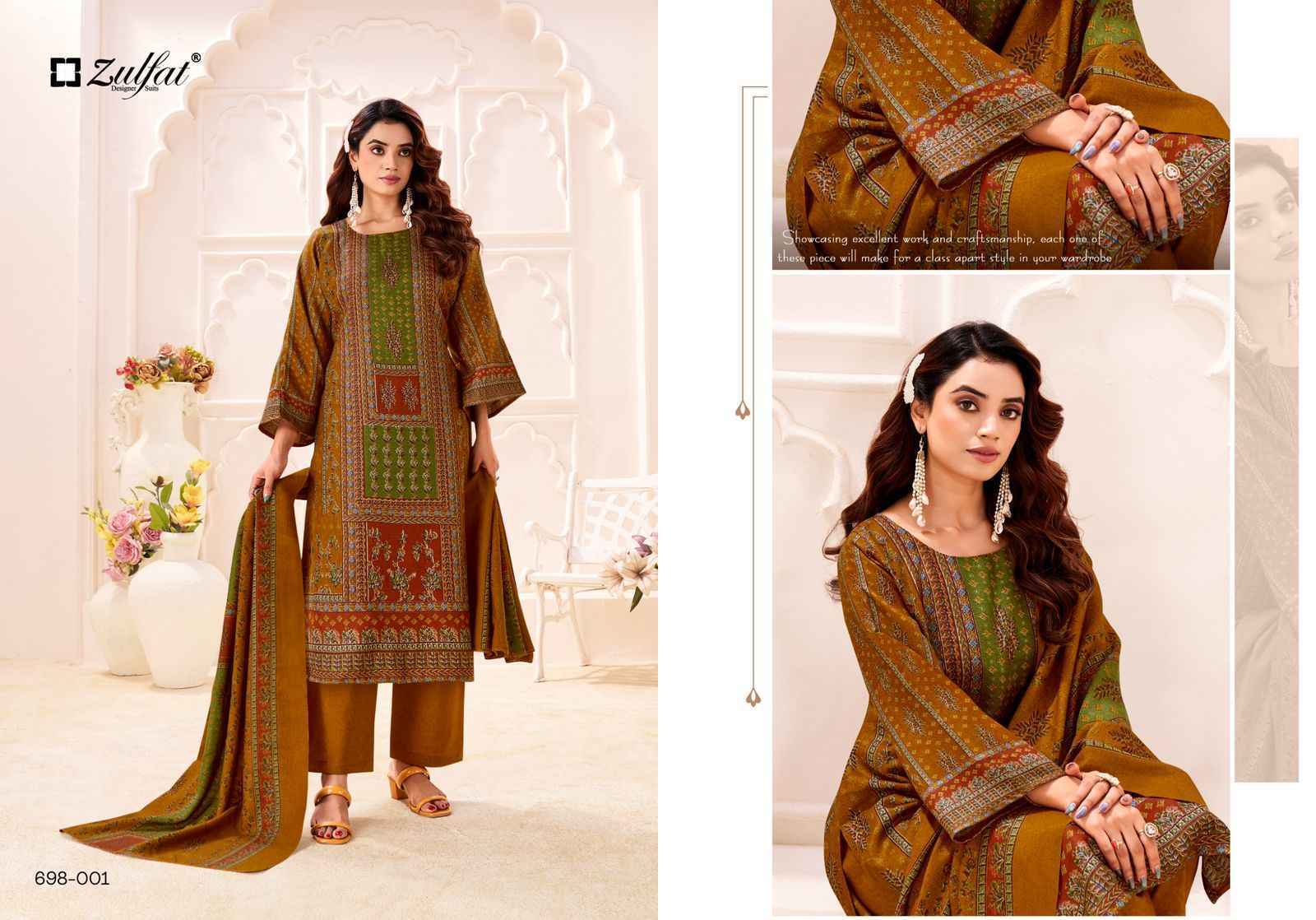 Zulfat Toosh Pashmina Salwar Kameez Wholesale Rate ( 4 Pcs Catalog )