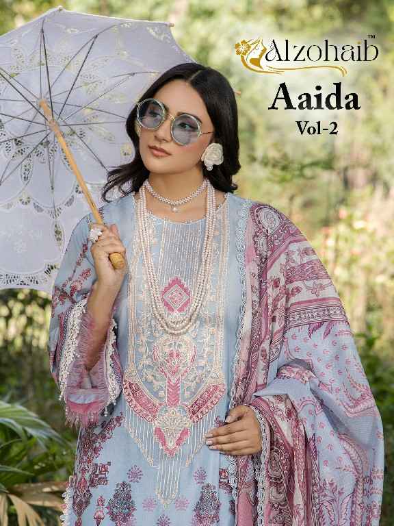 Alzohaib Aaida Vol 2 Cotton Pakistani Dress Material Wholesale Price ( 4 Pcs Catalogue )