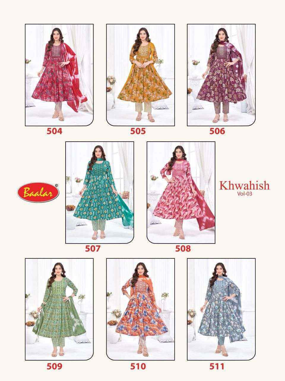 Baalar Khwahish Vol 3 Cotton Kurti Combo Wholesale Market Surat ( 8 pcs Catalogue )