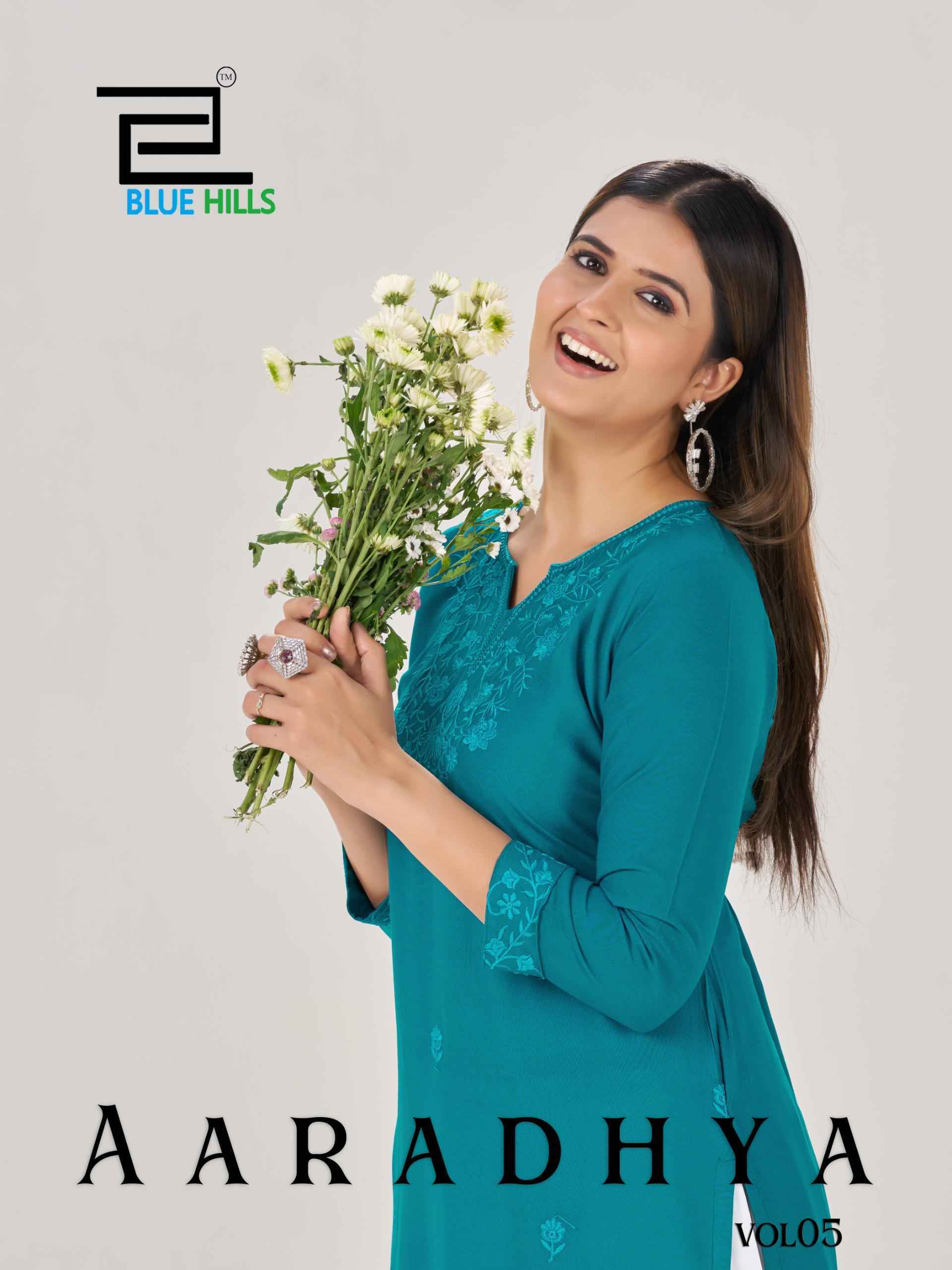 Blue Hills Aaradhya Vol 5 Rayon Kurti Wholesale Rate ( 4 Pcs Catalog )