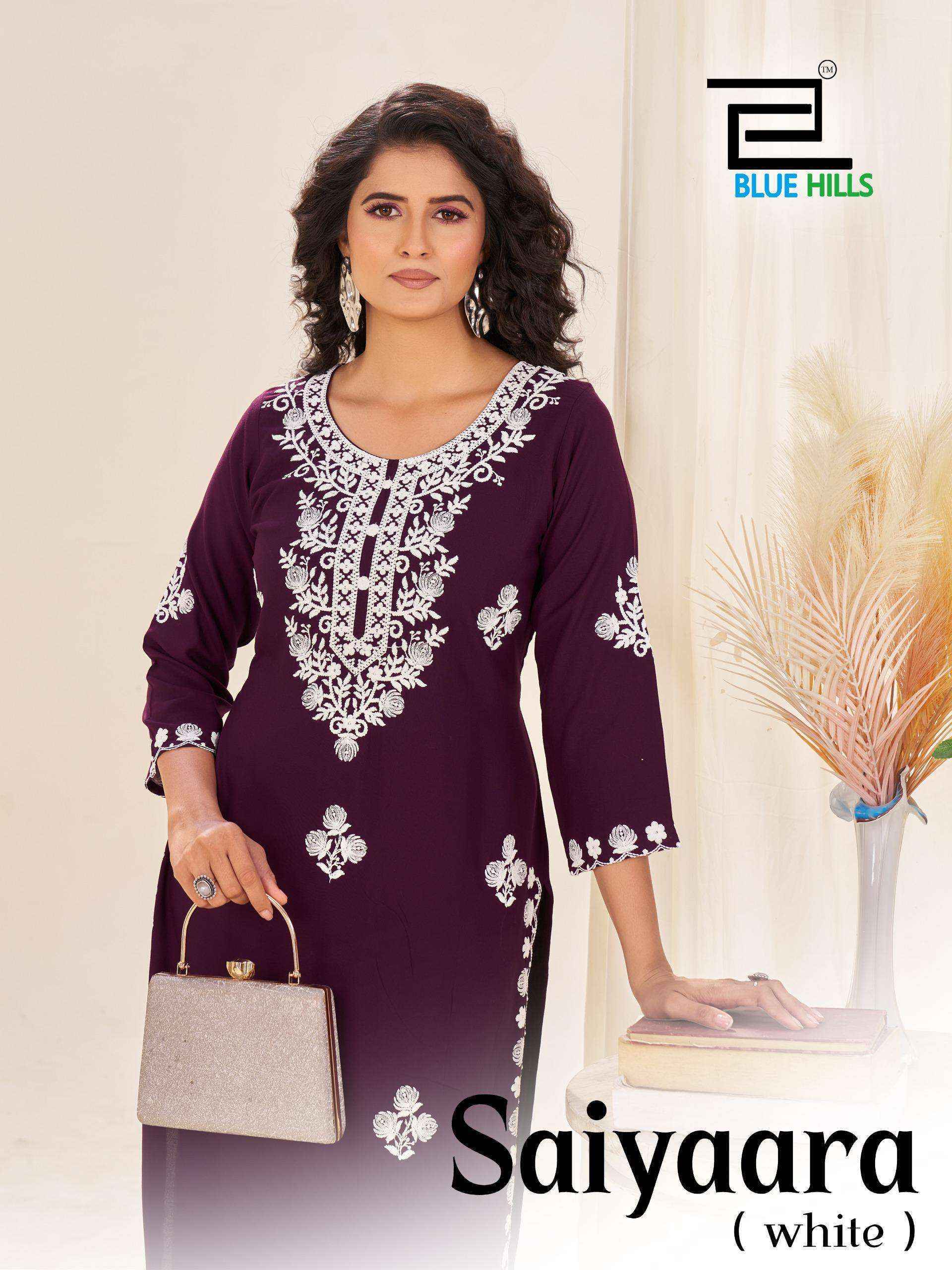 Blue Hills Saiyaara Rayon Kurti With Bottom Set Wholesale Rate ( 4 Pcs Catalog )
