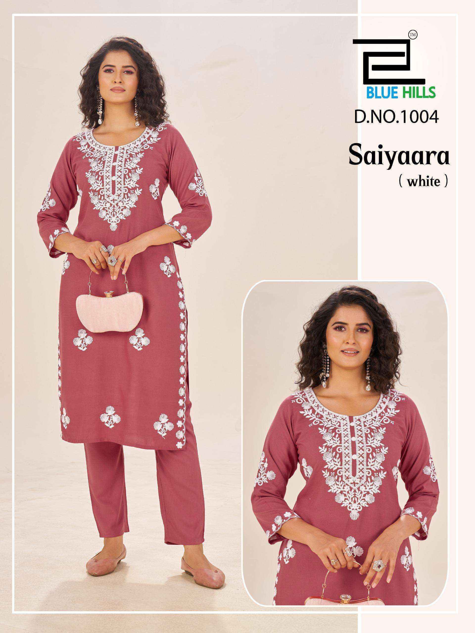 Blue Hills Saiyaara Rayon Kurti With Bottom Set Wholesale Rate ( 4 Pcs Catalog )