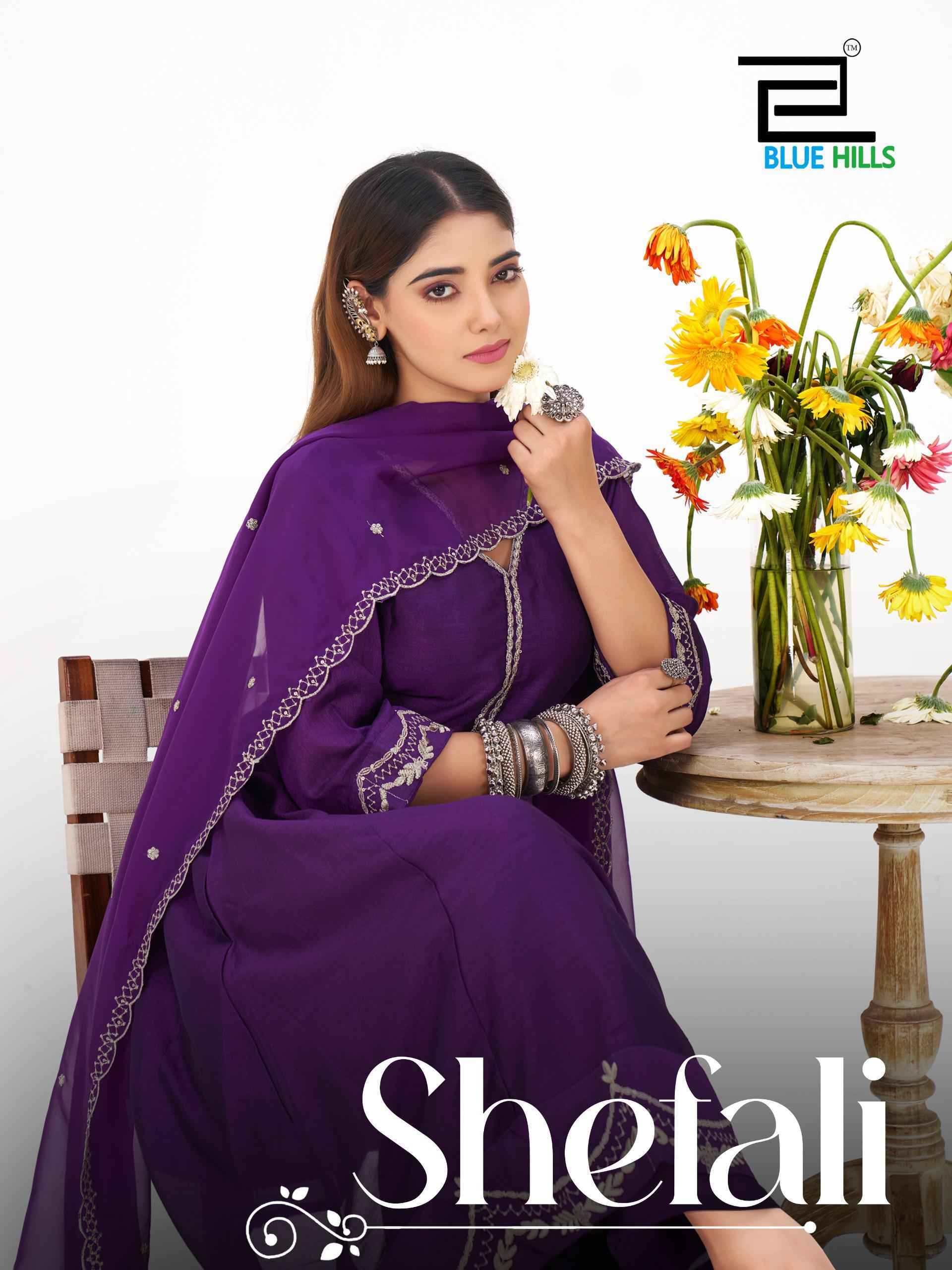 Blue Hills Shefali Vichitra silk Kurti Combo Set Wholesale Rate ( 4 Pcs Catalog )