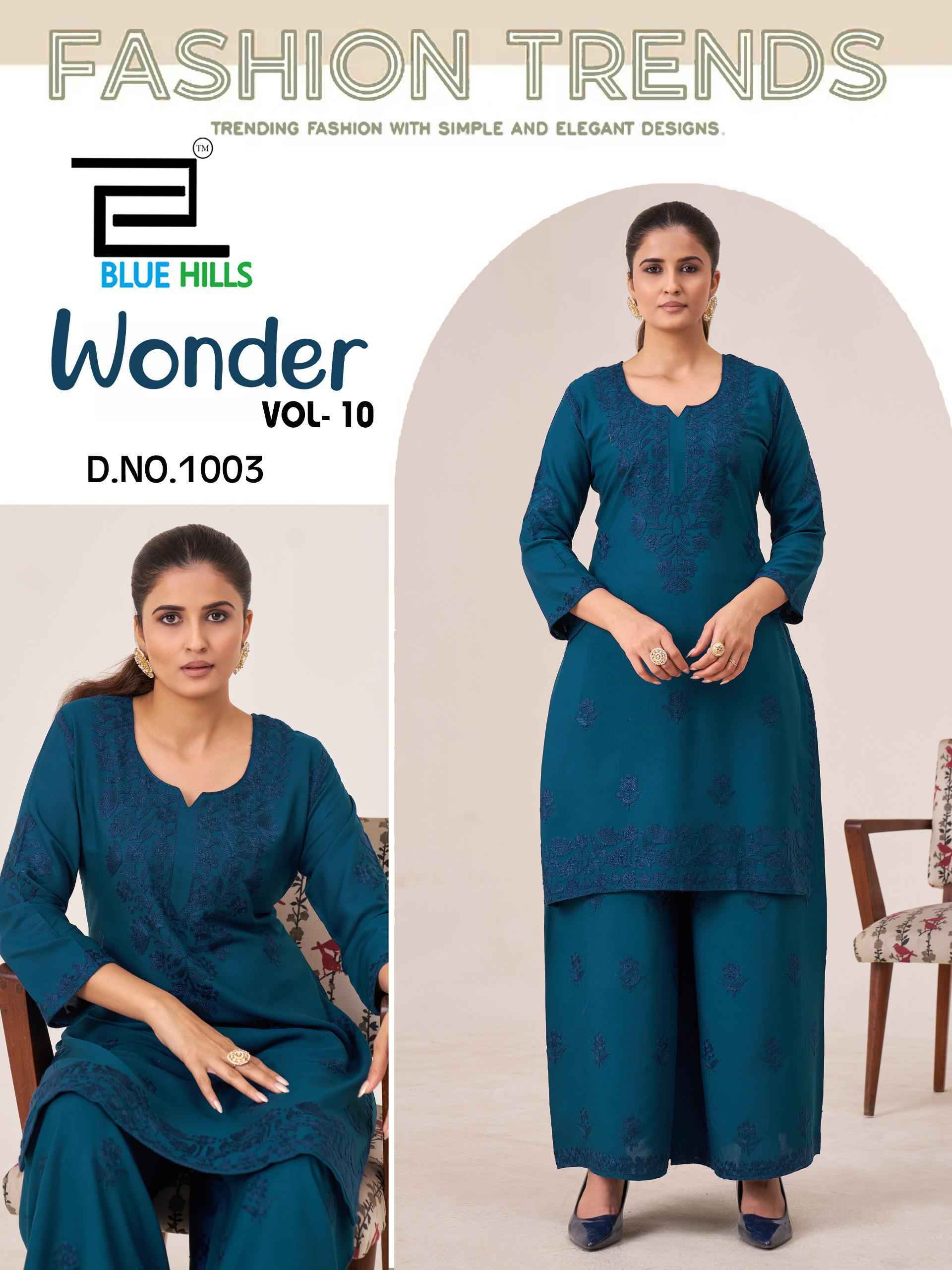 Blue Hills Wonder vol 10 Rayon Kurti With Plazzo Wholesale Price ( 6 pcs Catalogue ) 