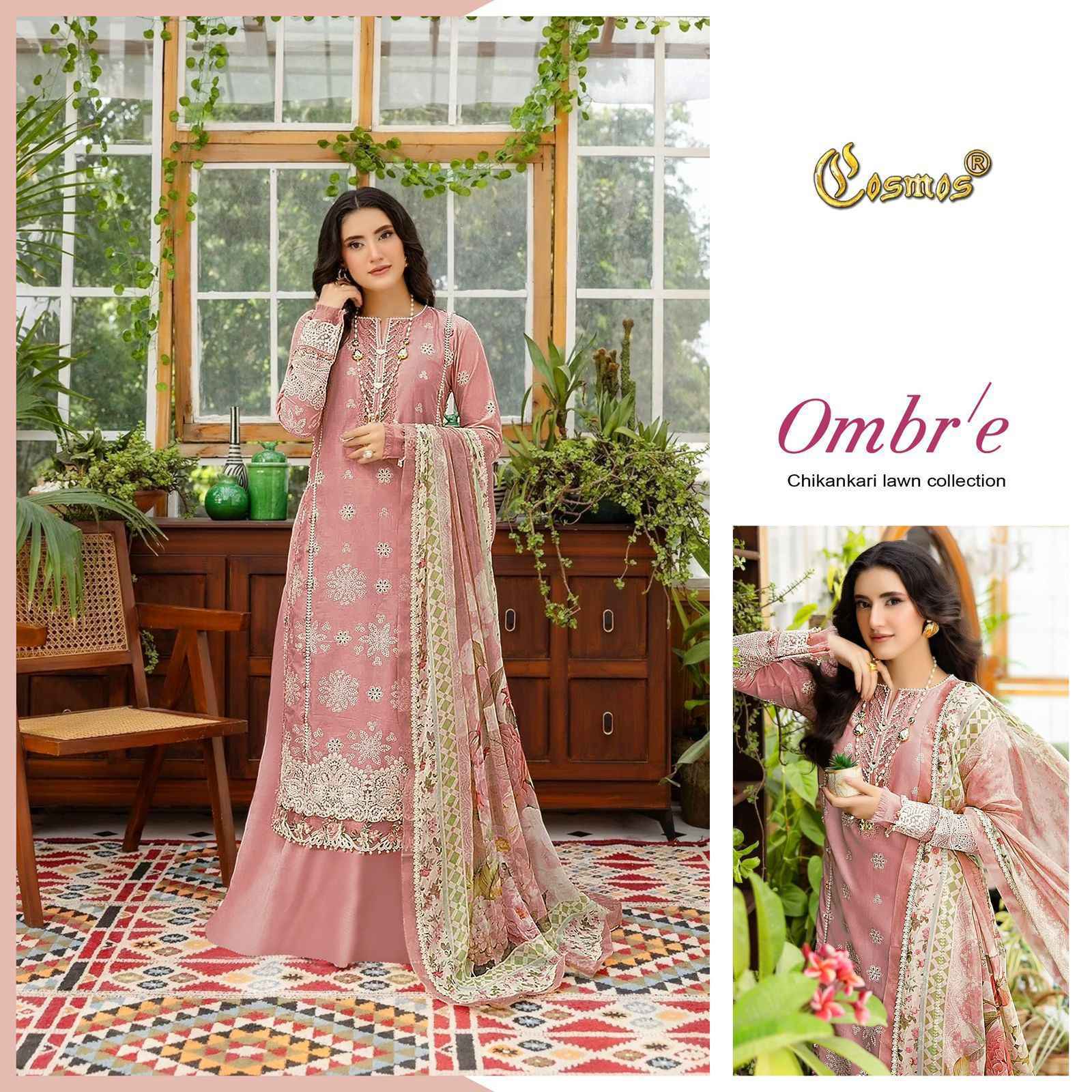Cosmos Ombre Chikankari Lawn Collection Lawn Cotton Salwar Kameez Wholesale Rate ( 6 Pcs Catalog )