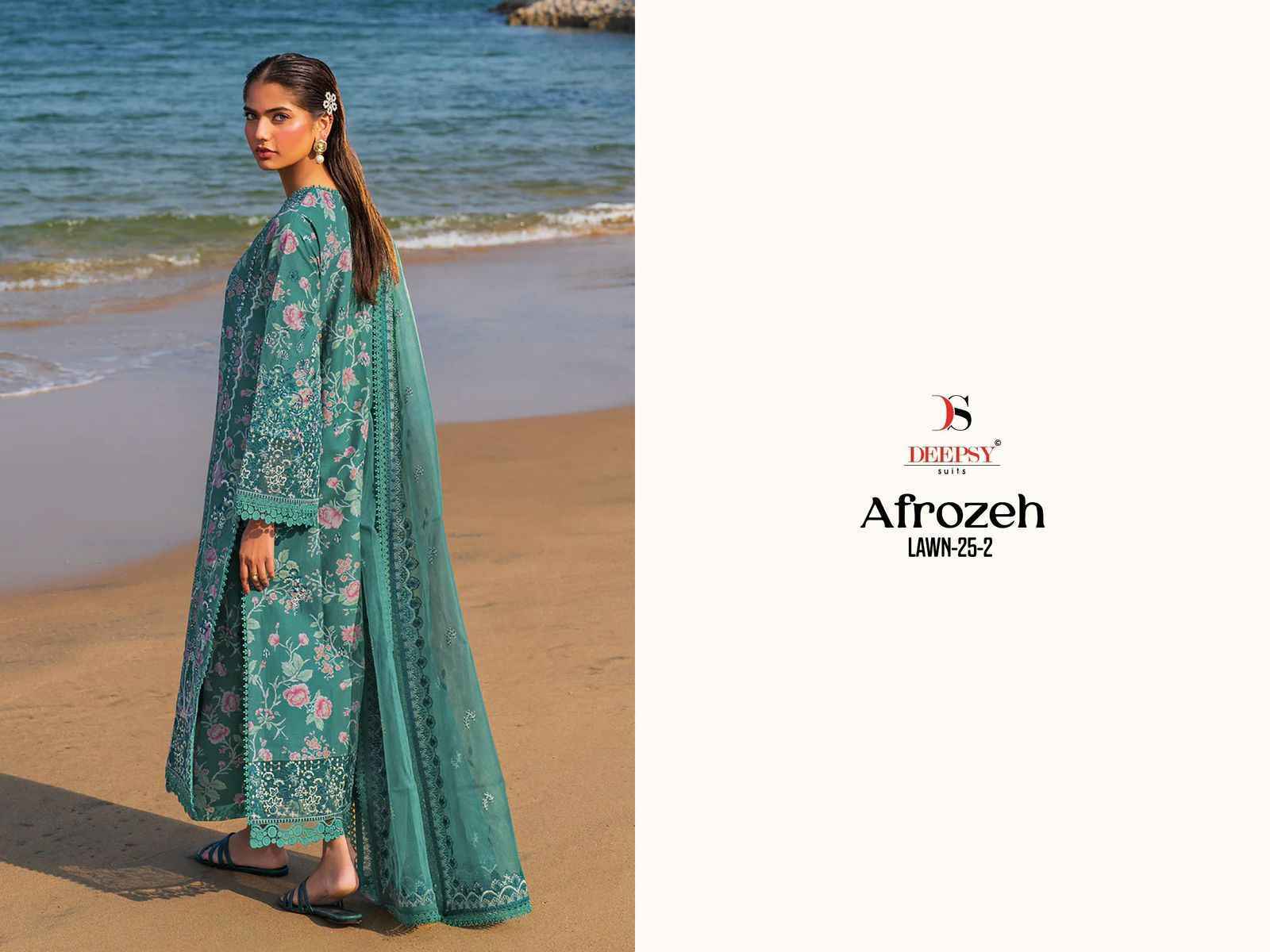 Deepsy Afrozeh Lawn 25 Vol 2 Cotton Pakistani Dress Material Wholesale Price ( 8 pcs Catalogue )