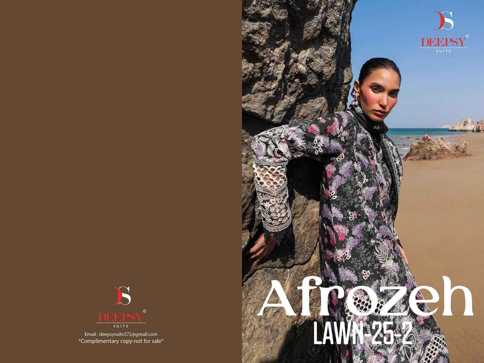 Deepsy Afrozeh Lawn 25 Vol 2 Cotton Pakistani Dress Material Wholesale Price ( 8 pcs Catalogue )