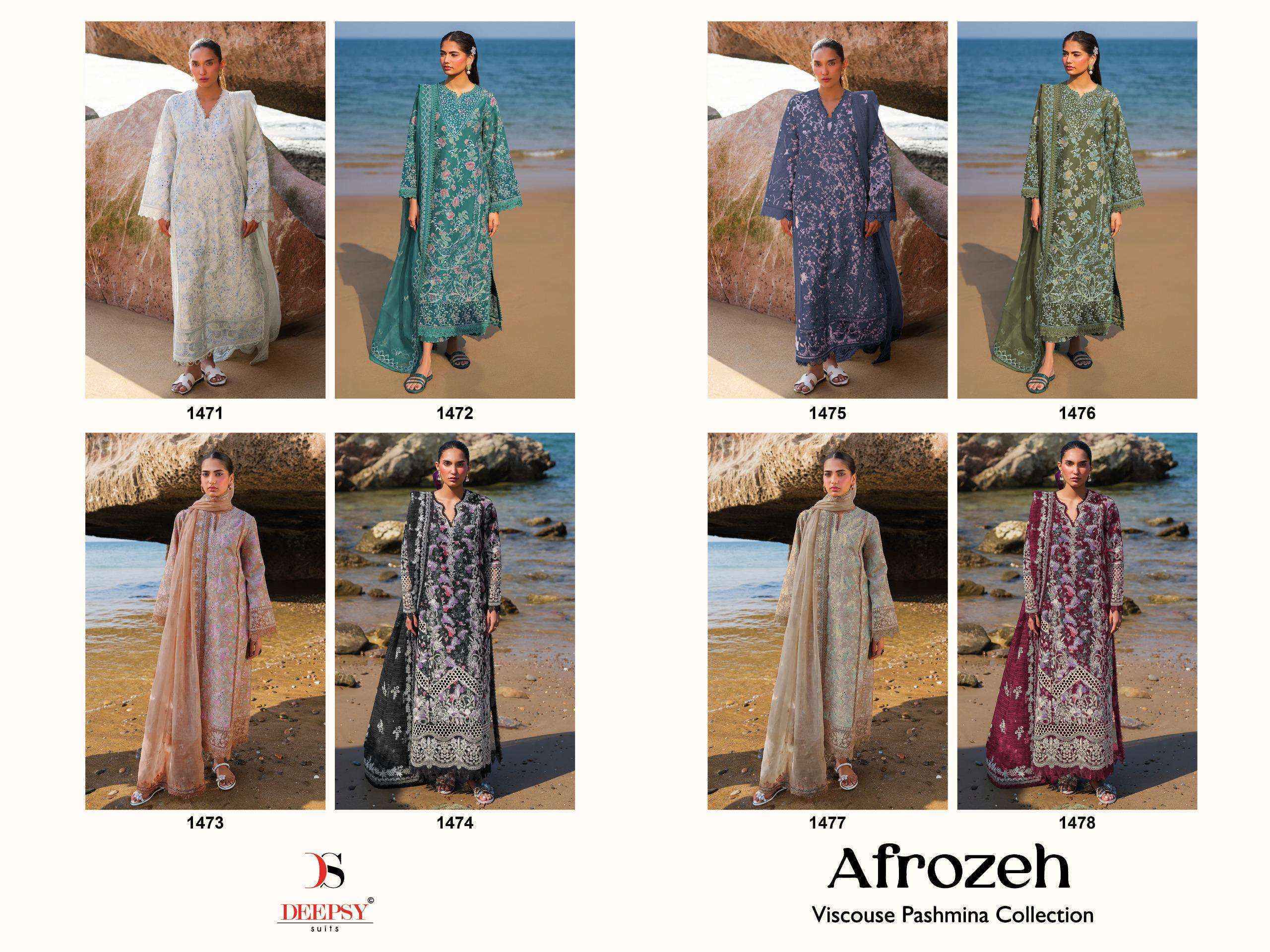 Deepsy Afrozeh Viscose Pashmina Salwar Kameez Wholesale Rate ( 8 Pcs Catalog )