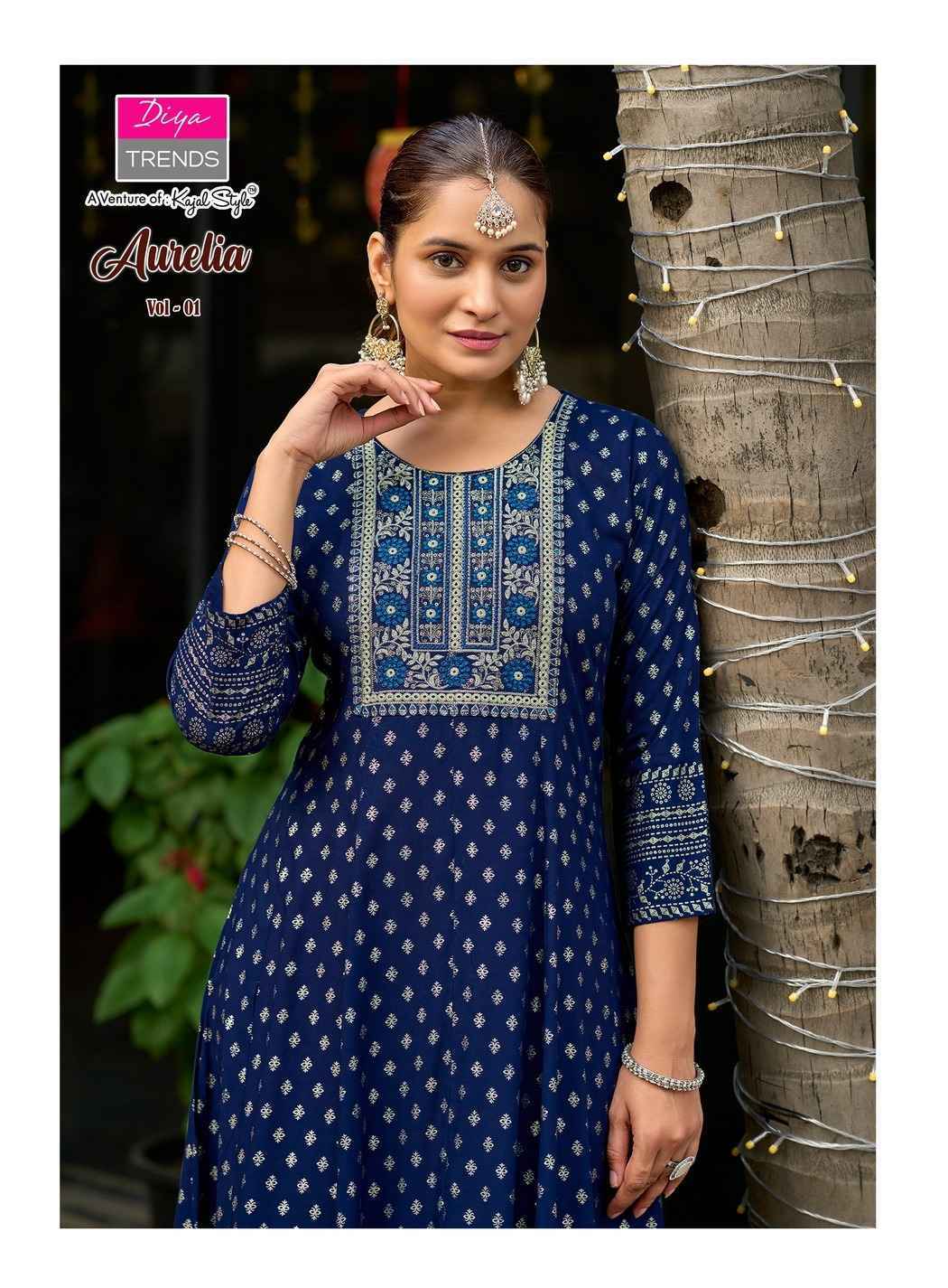 Diya Trends Aurelia Vol 1 Reyon Kurti Gown Set Wholesale Rate ( 10 Pcs Catalog )