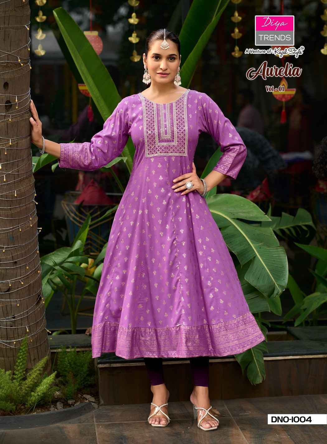 Diya Trends Aurelia Vol 1 Reyon Kurti Gown Set Wholesale Rate ( 10 Pcs Catalog )
