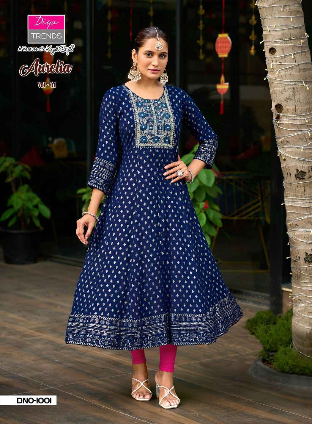 Diya Trends Aurelia Vol 1 Reyon Kurti Gown Set Wholesale Rate ( 10 Pcs Catalog )