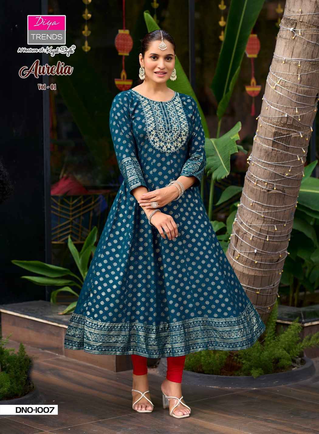 Diya Trends Aurelia Vol 1 Reyon Kurti Gown Set Wholesale Rate ( 10 Pcs Catalog )