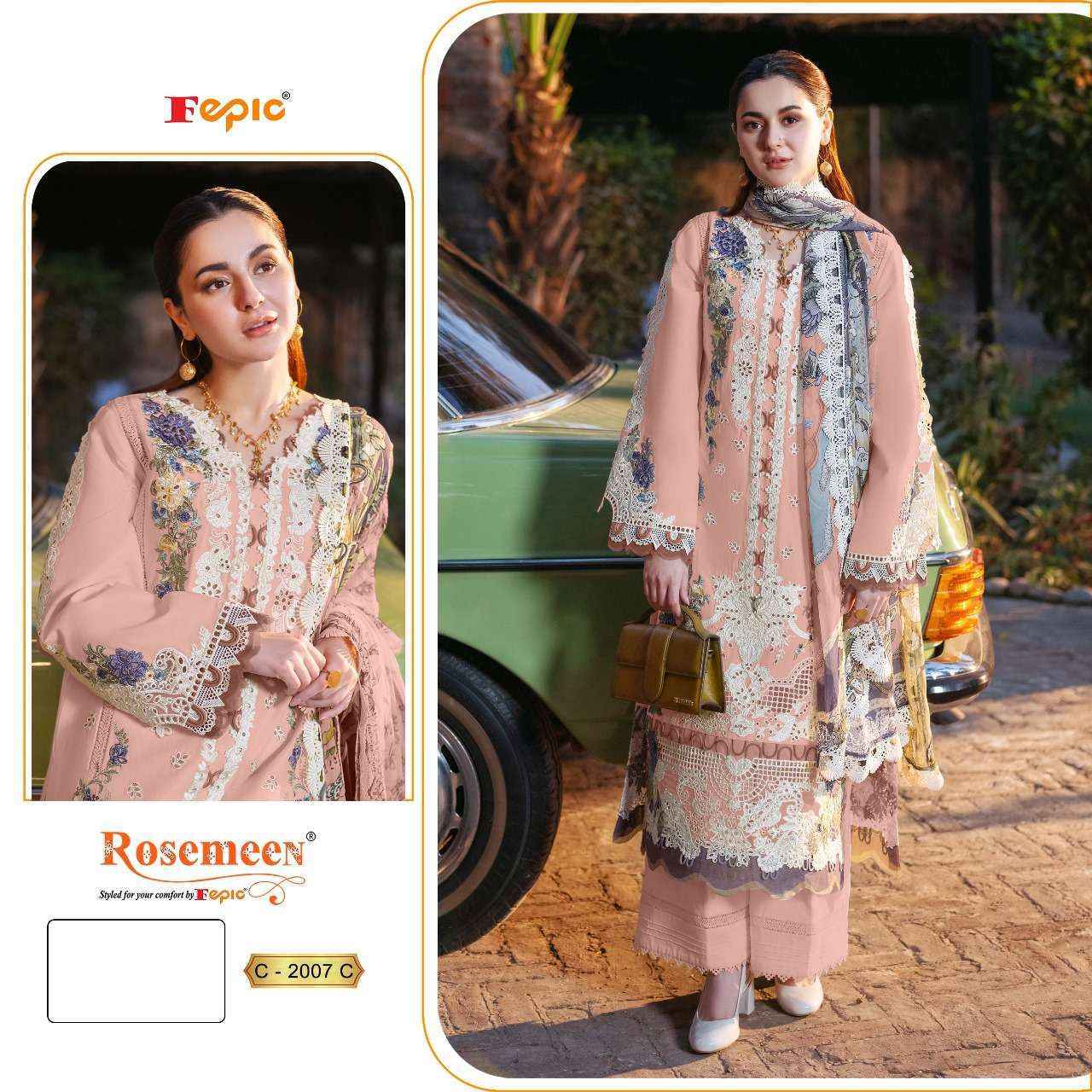 Fepic Rosemeen C 2007 Cambric Cotton Salwar Kameez Wholesale Rate ( 3 Pcs Catalog )