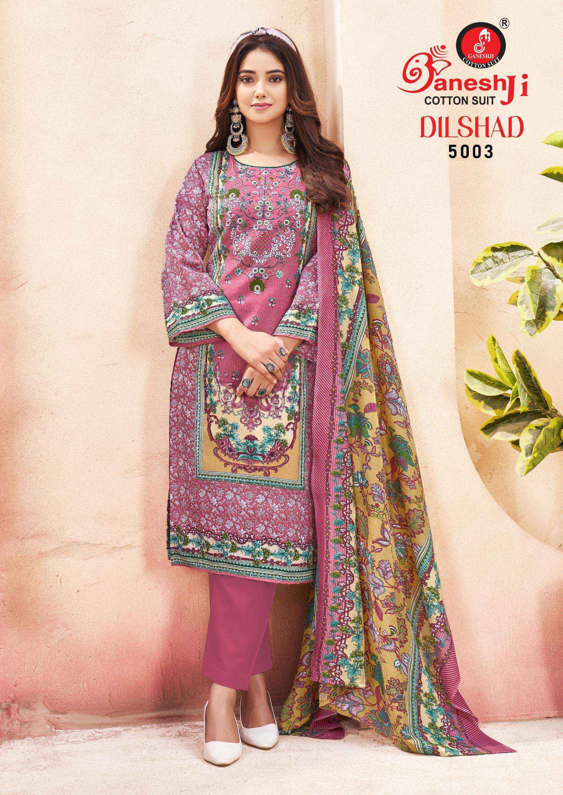 Ganesh Ji Dilshad Vol 5 Soft Cotton Salwar Kameez Wholesale Rate ( 8 Pcs Catalog )
