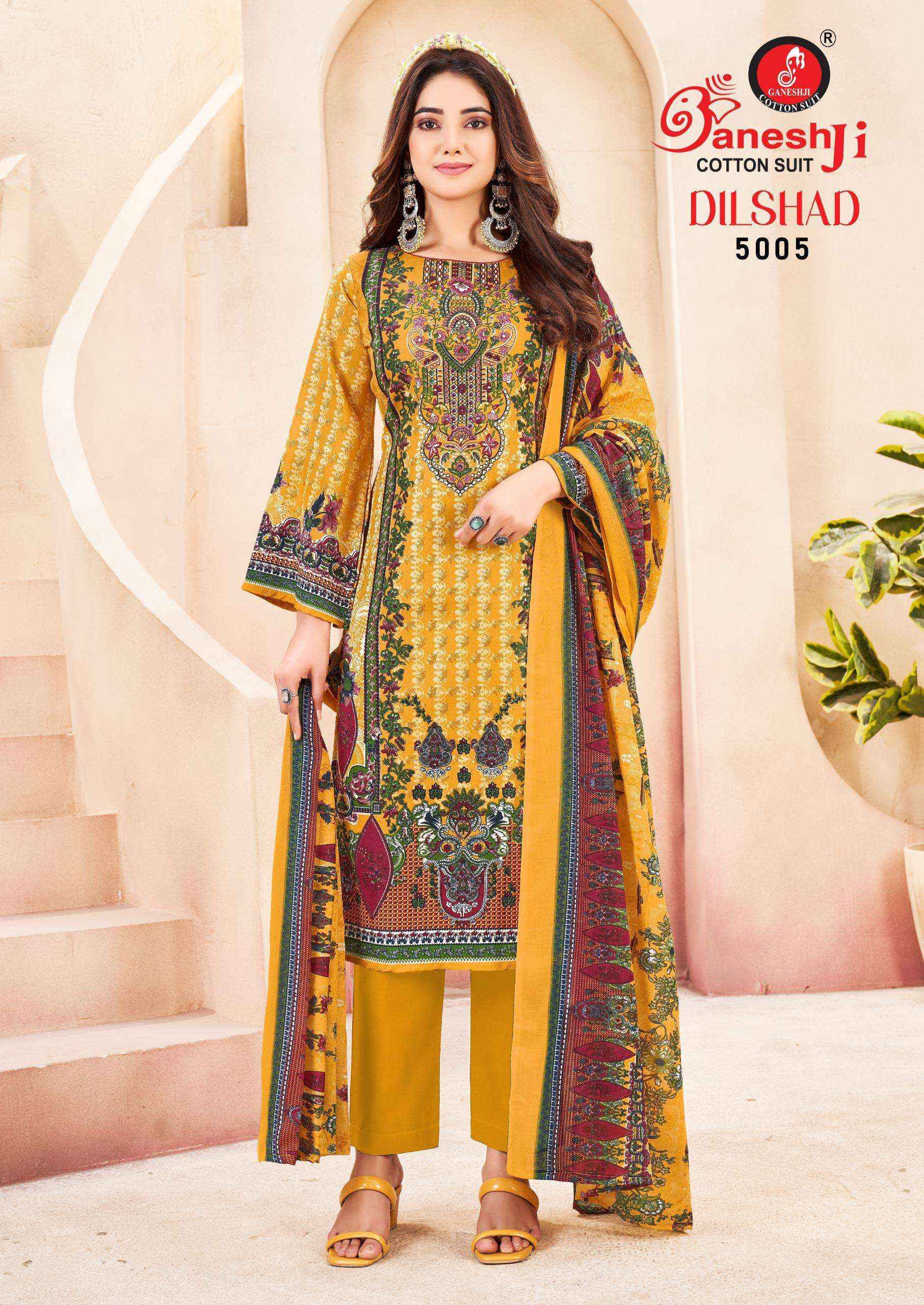Ganesh Ji Dilshad Vol 5 Soft Cotton Salwar Kameez Wholesale Rate ( 8 Pcs Catalog )