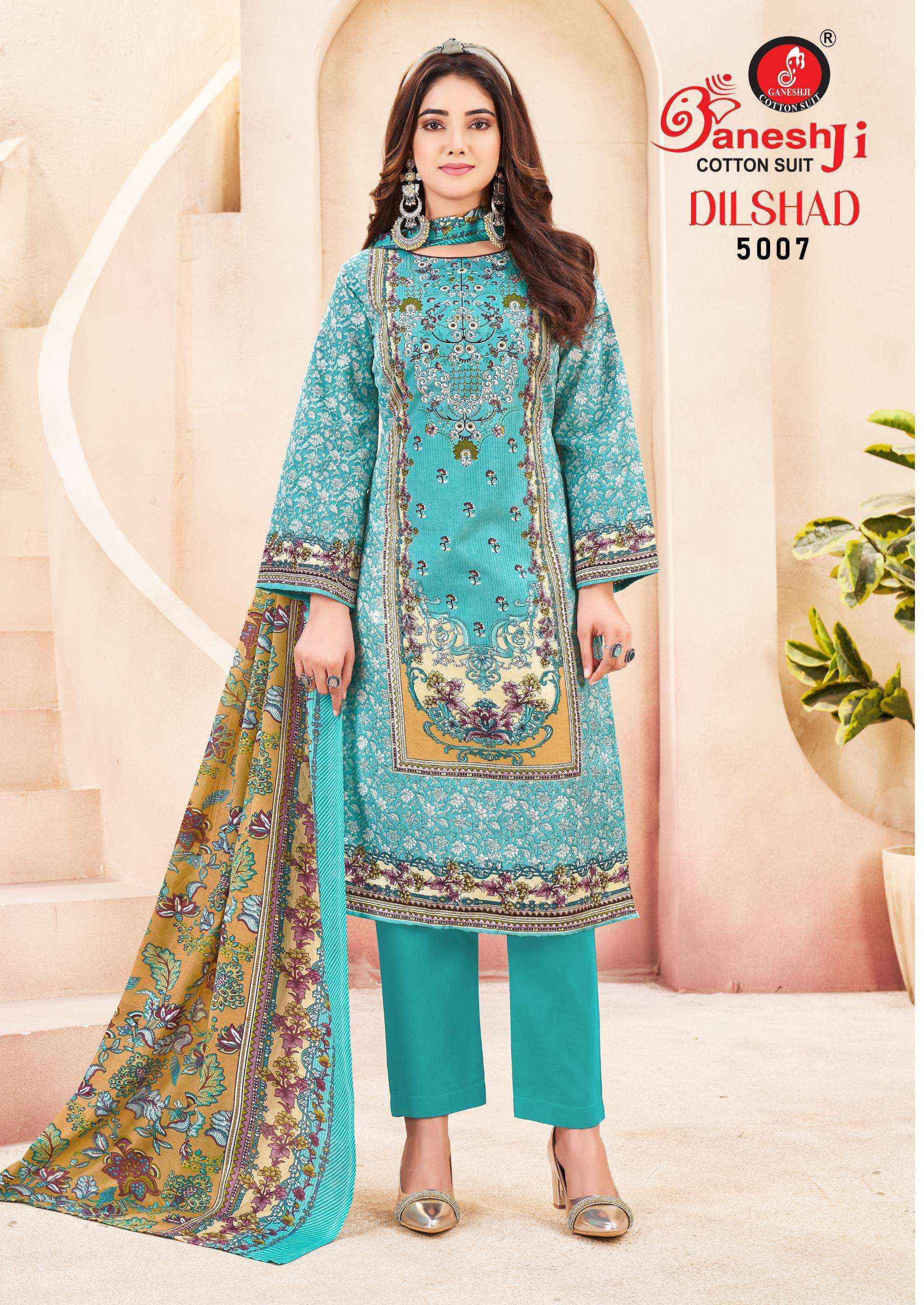 Ganesh Ji Dilshad Vol 5 Soft Cotton Salwar Kameez Wholesale Rate ( 8 Pcs Catalog )