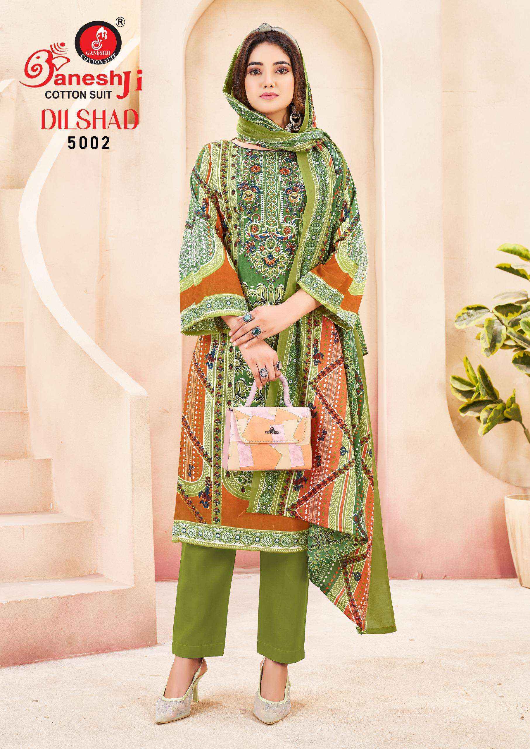 Ganesh Ji Dilshad Vol 5 Soft Cotton Salwar Kameez Wholesale Rate ( 8 Pcs Catalog )