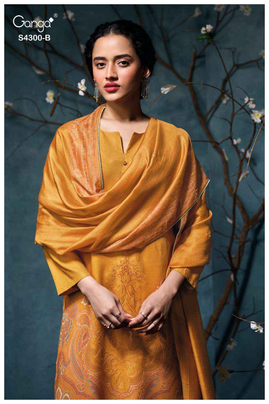 Ganga Fashion Rosalyn 4300 Fancy Pure Pashmina Salwar Suit ( 4 Pcs Catalog )