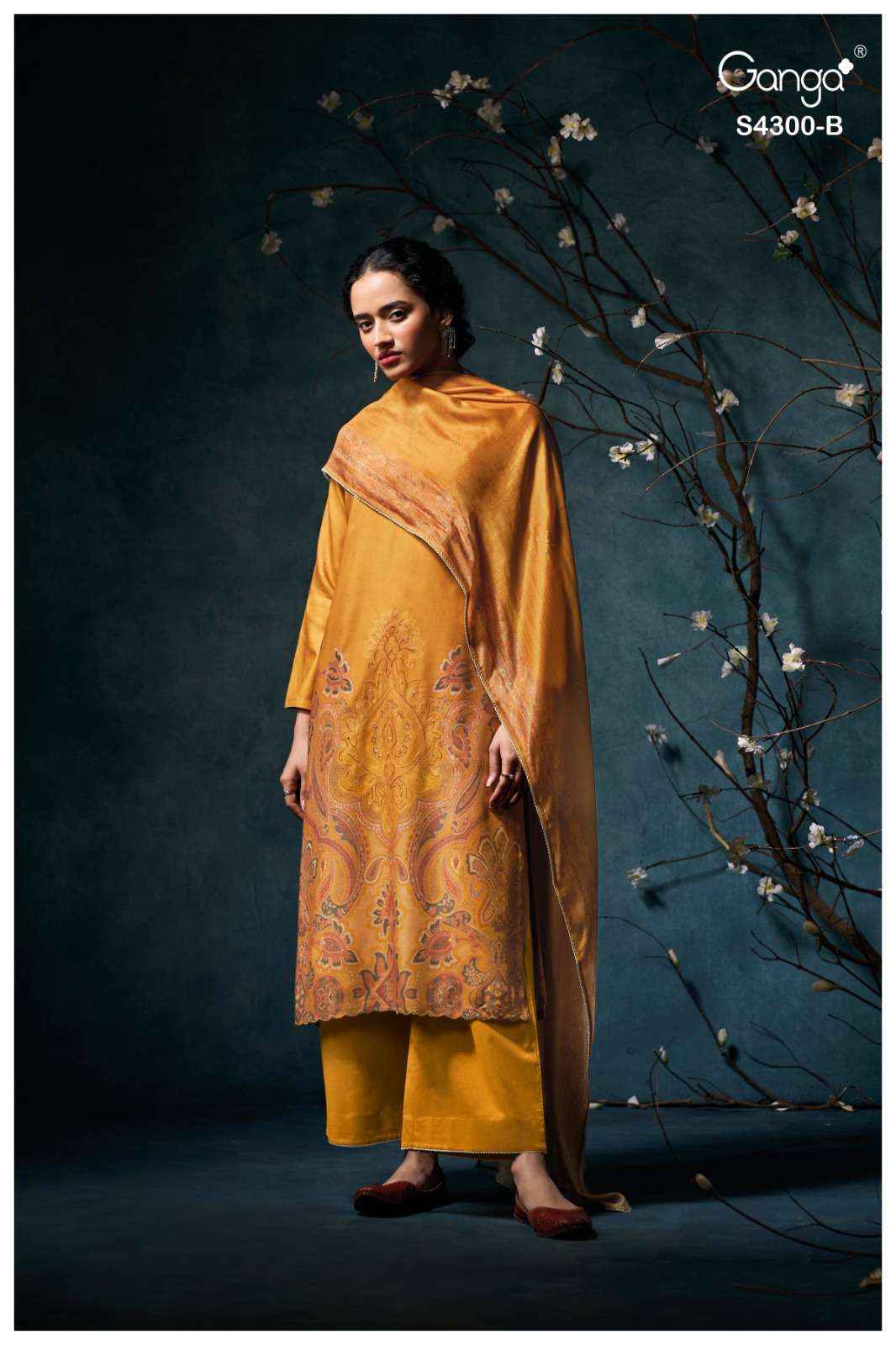 Ganga Fashion Rosalyn 4300 Fancy Pure Pashmina Salwar Suit ( 4 Pcs Catalog )