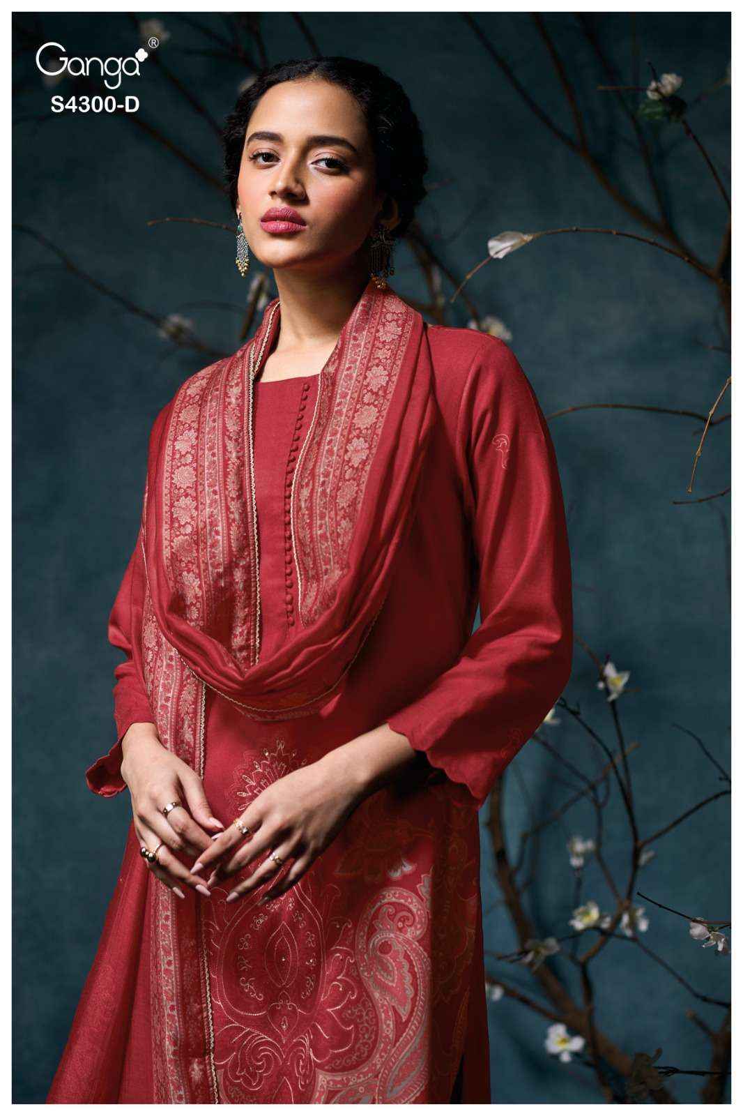 Ganga Fashion Rosalyn 4300 Fancy Pure Pashmina Salwar Suit ( 4 Pcs Catalog )