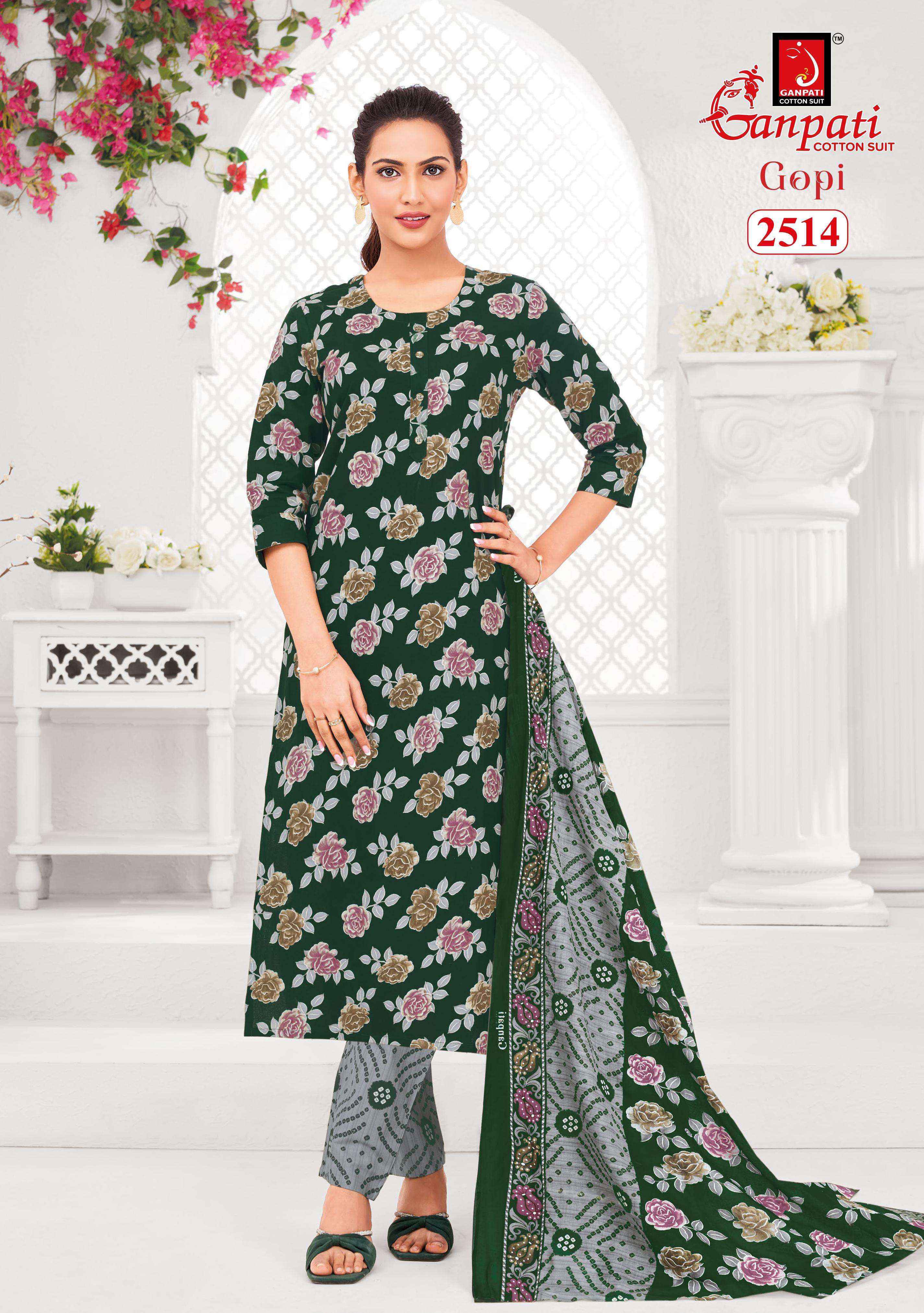 Ganpati Gopi Vol 13 Cotton Salwar Kameez Wholesale Rate ( 15 Pcs Catalog )